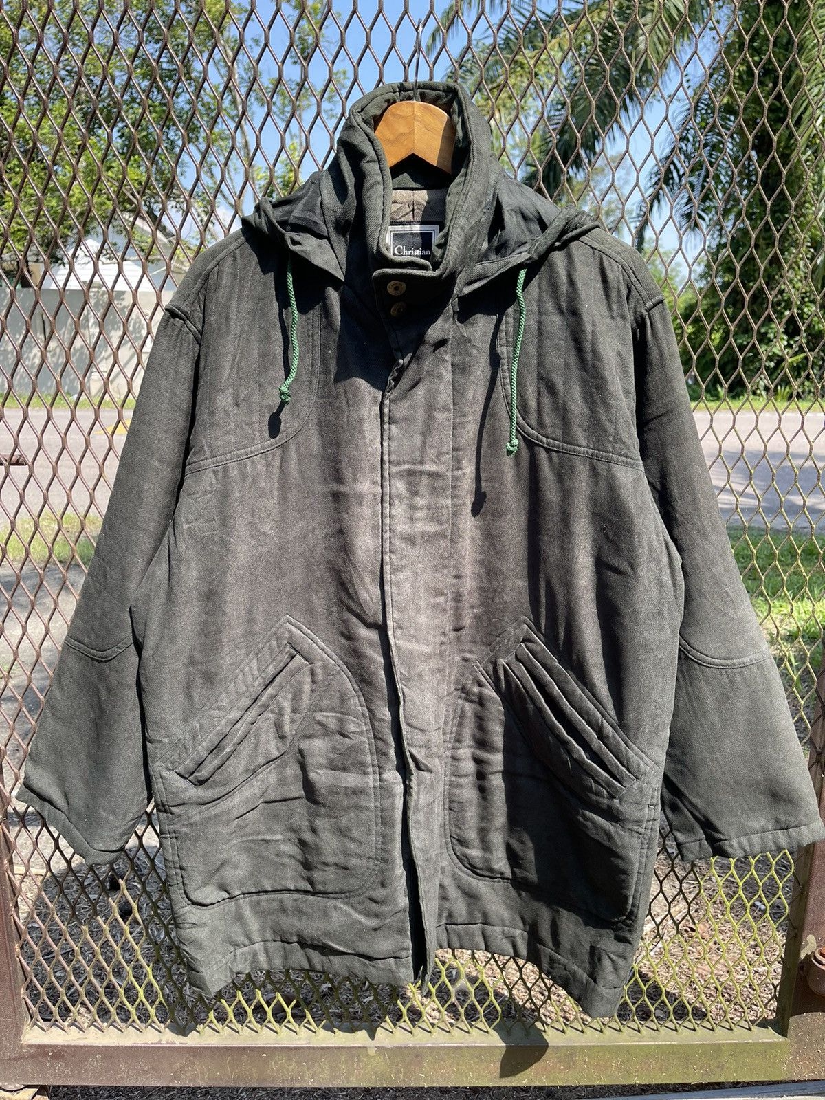 Vintage Christian Dior MONSIEUR Olive Hooded Coat (M)