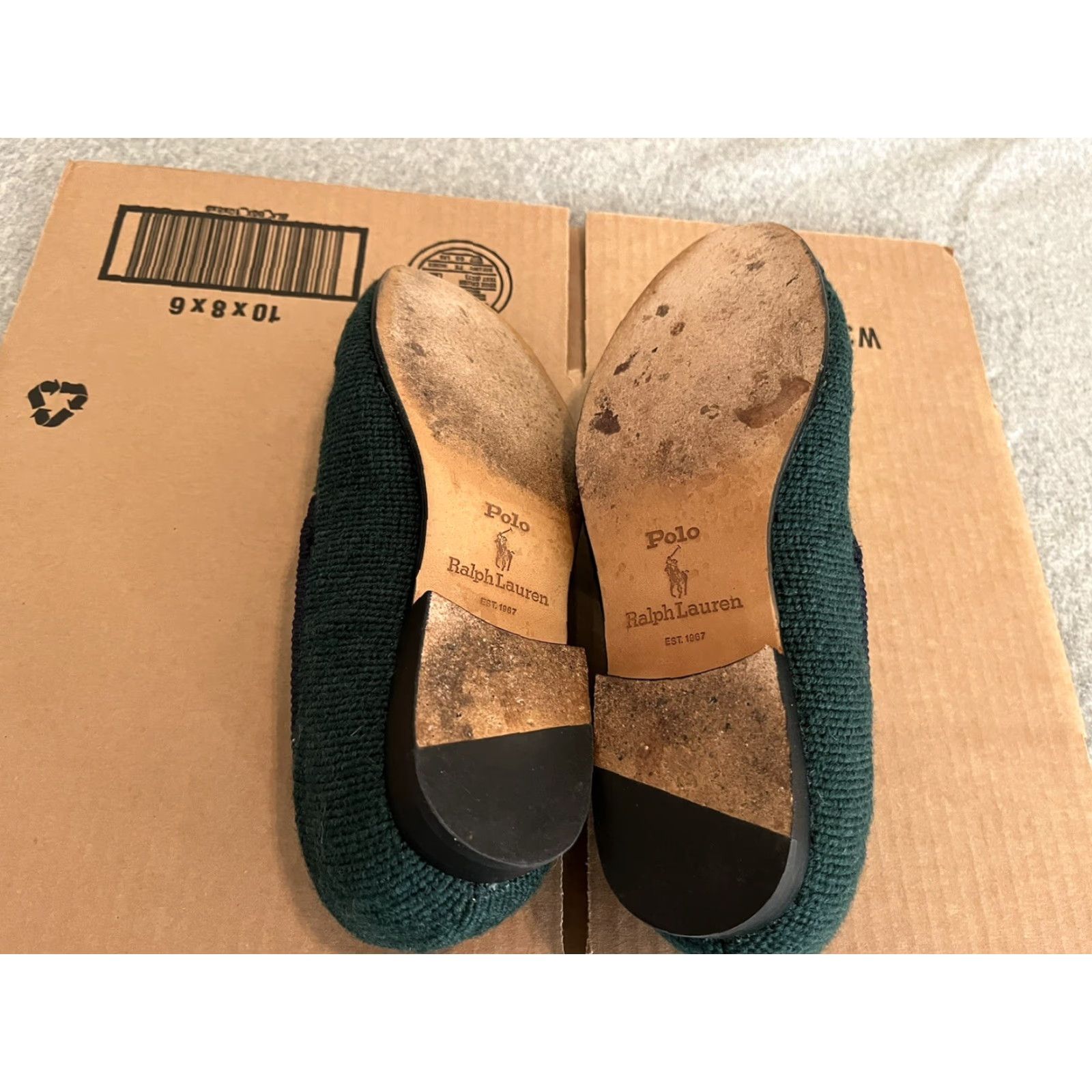 Polo Ralph Lauren Ralph Lauren Polo Paxton Bar Dress Shoes Needlepoint Slippers Green Mens 7.5 Oxford 7.5D Size US M / EU 48-50 / 2 - 8 Thumbnail