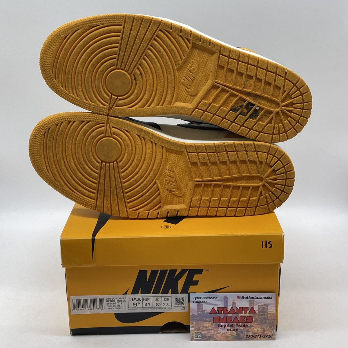 Jordan Brand Air Jordan 1 high yellow toe Size US 9.5 / EU 42-43 - 6 Thumbnail
