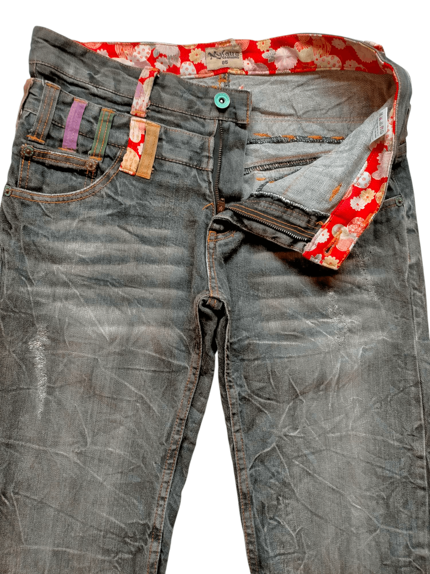 If Six Was Nine × Japanese Brand Nylaus Clothing Double Waist Black Jeans Size US 32 / EU 48 - 6 Thumbnail