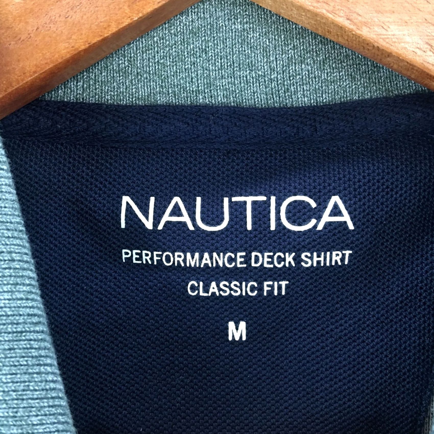 Nautica Nautica Short Sleeve Polo Shirt Top Mens M Green Cotton Blend Classic Fit Collar Size US M / EU 48-50 / 2 - 6 Thumbnail