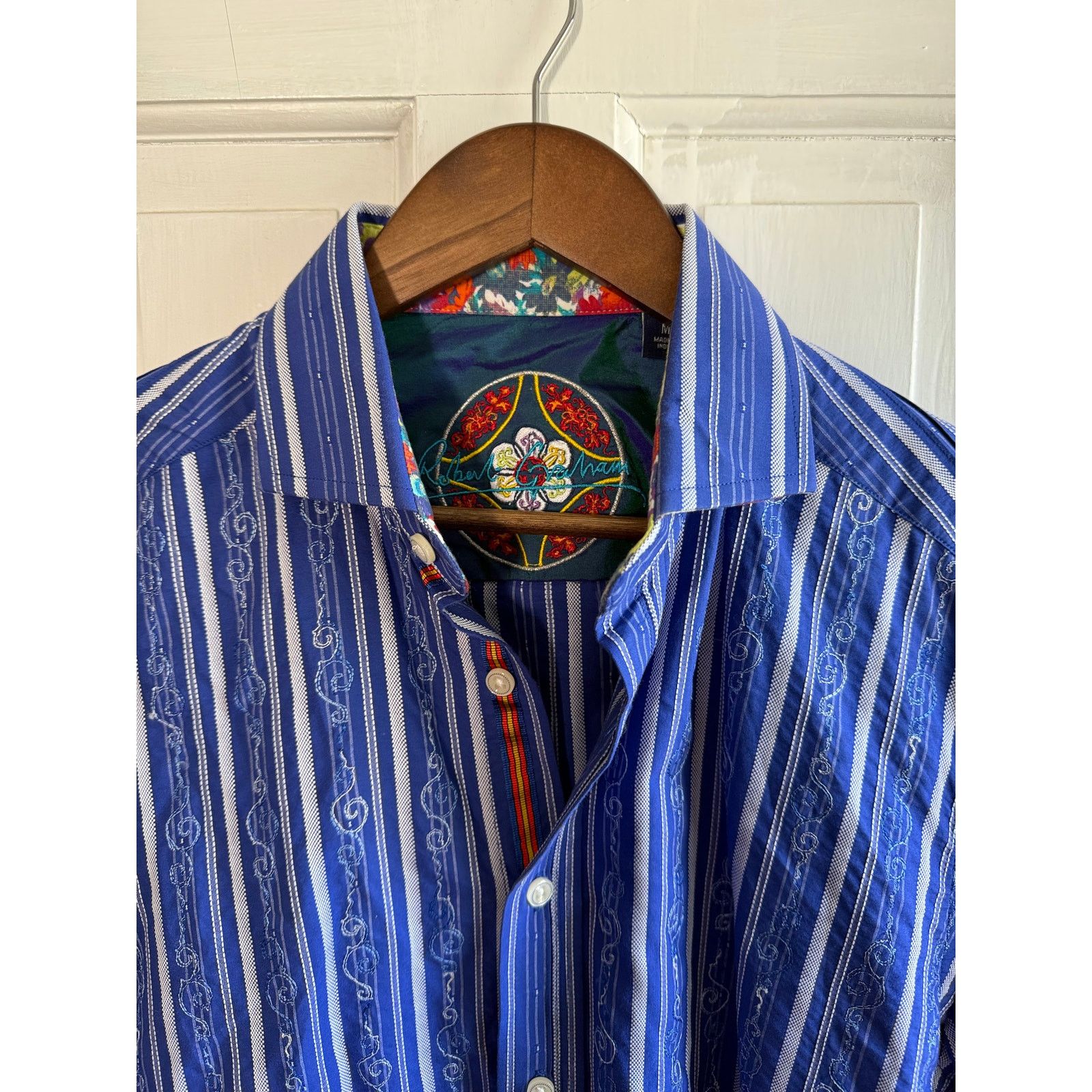 Robert Graham Robert Graham Blue & White Striped Woven Shirt - Men Medium Size US M / EU 48-50 / 2 - 3 Thumbnail