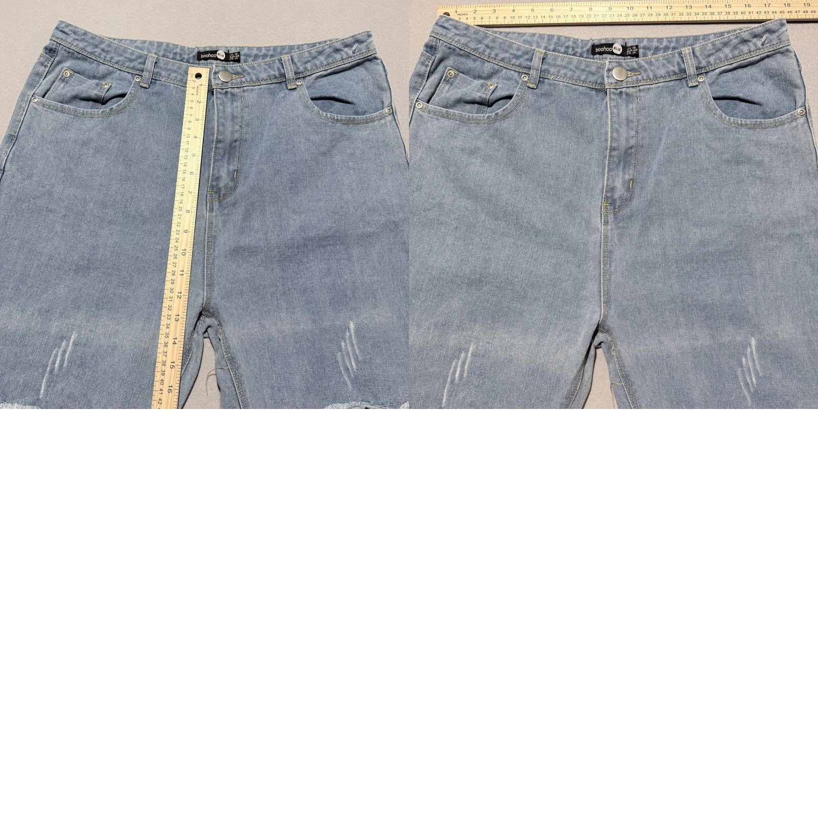 Boohoo Boohoo Blue Skinny Jeans Women's Medium Wash Denim Distressed Slim Fit - 14 Jeans Women Blue Distressed Slim Fit Size 32" / US 10 / IT 46 - 9 Thumbnail