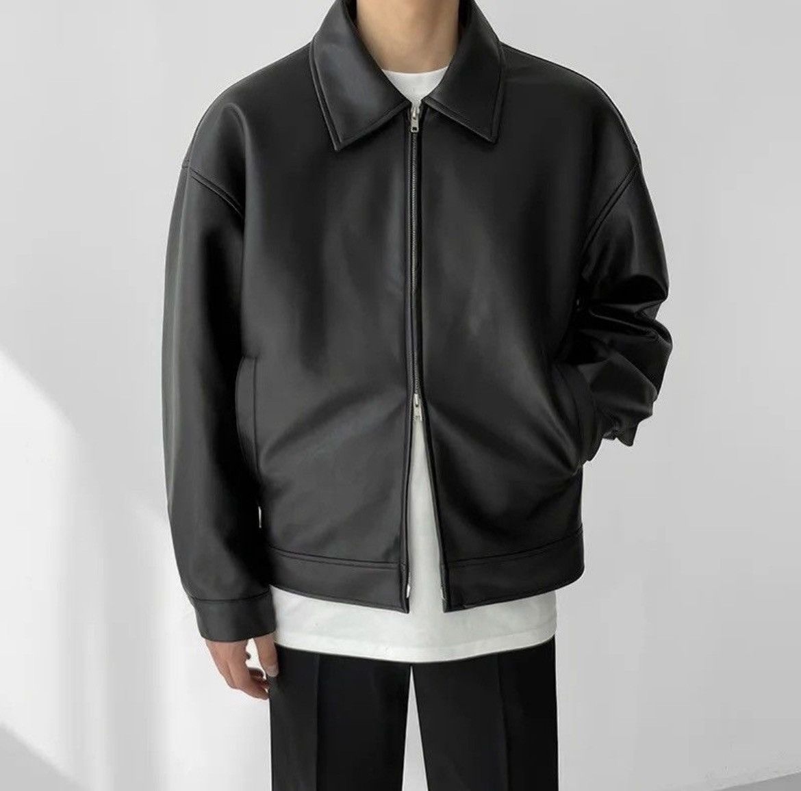 Japanese Brand × Vintage Artificial leather Hip Hop Gothic Rock Bomber Jacket Coat Size US M / EU 48-50 / 2 - 2 Thumbnail