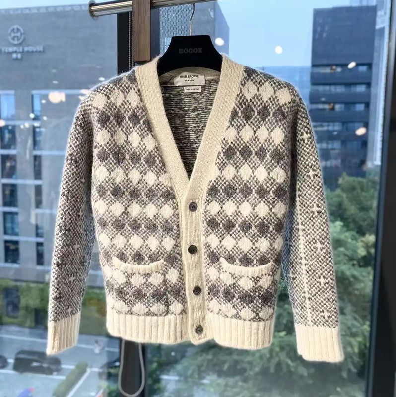 Thom Browne Thom Browne Multi-Pattern Wool Cardigan for Women 0089 Size ONE SIZE - 1 Thumbnail