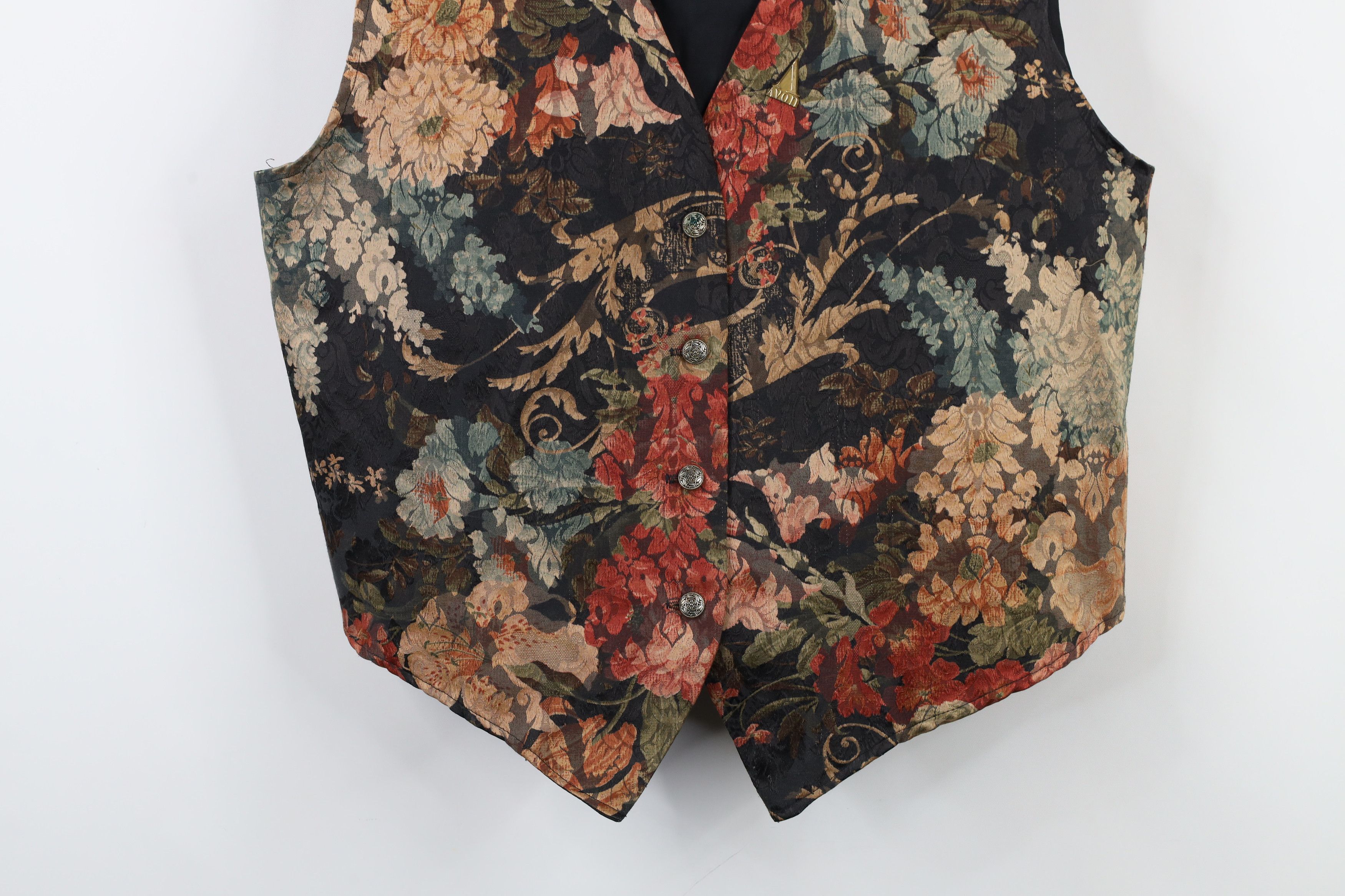 Vintage Vintage 90s Streetwear Floral Tapestry Vest Jacket USA Size XL / US 12-14 / IT 48-50 - 3 Thumbnail