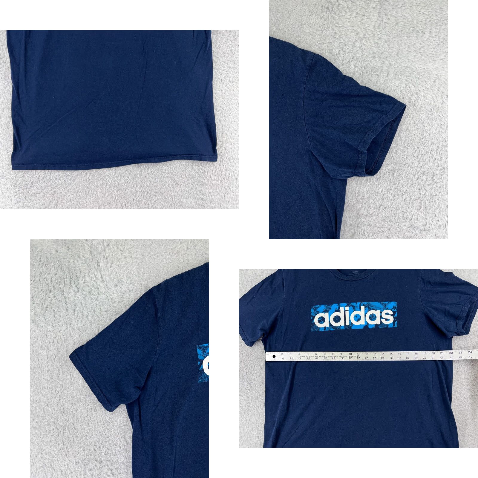 Adidas ADIDAS Shirt Men XL Blue Short Sleeve Crew Neck Logo Cotton Jersey Athletic Top - Sports Apparel, 3-4 Season Comfort Size US XL / EU 56 / 4 - 8 Thumbnail