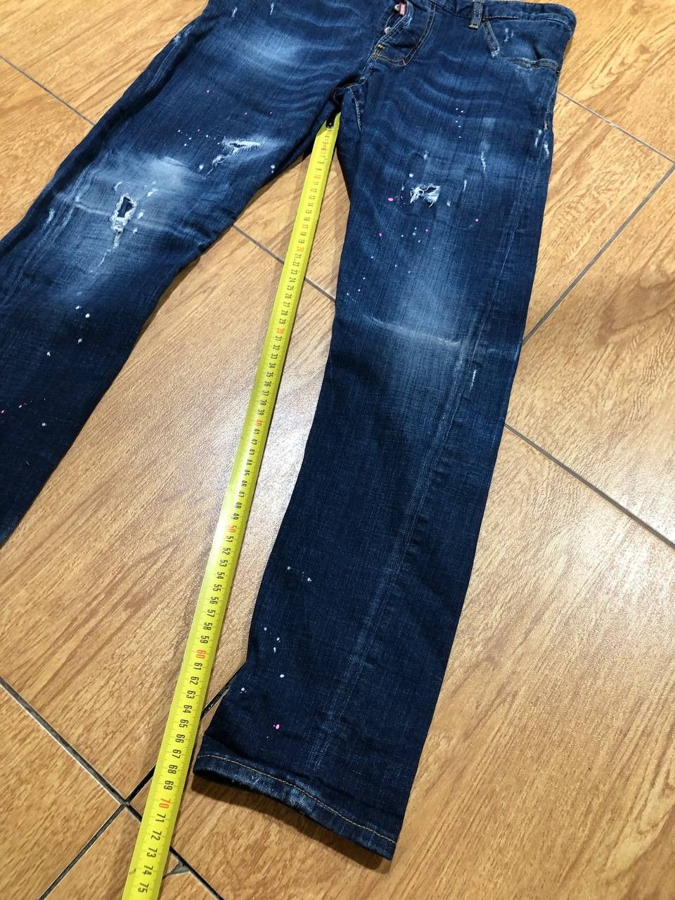 Dsquared2 DSQUARED2 Distressed Slim Fit Stretch Denim Light Wash Jeans Size US 32 / EU 48 - 13 Thumbnail