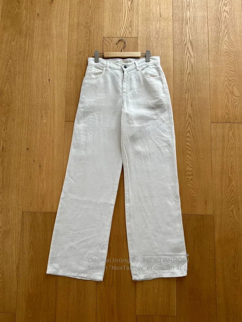 The Row The Row size 26 Eglitta White Linen Pants Size 26" / US 2 / IT 38 - 1 Thumbnail