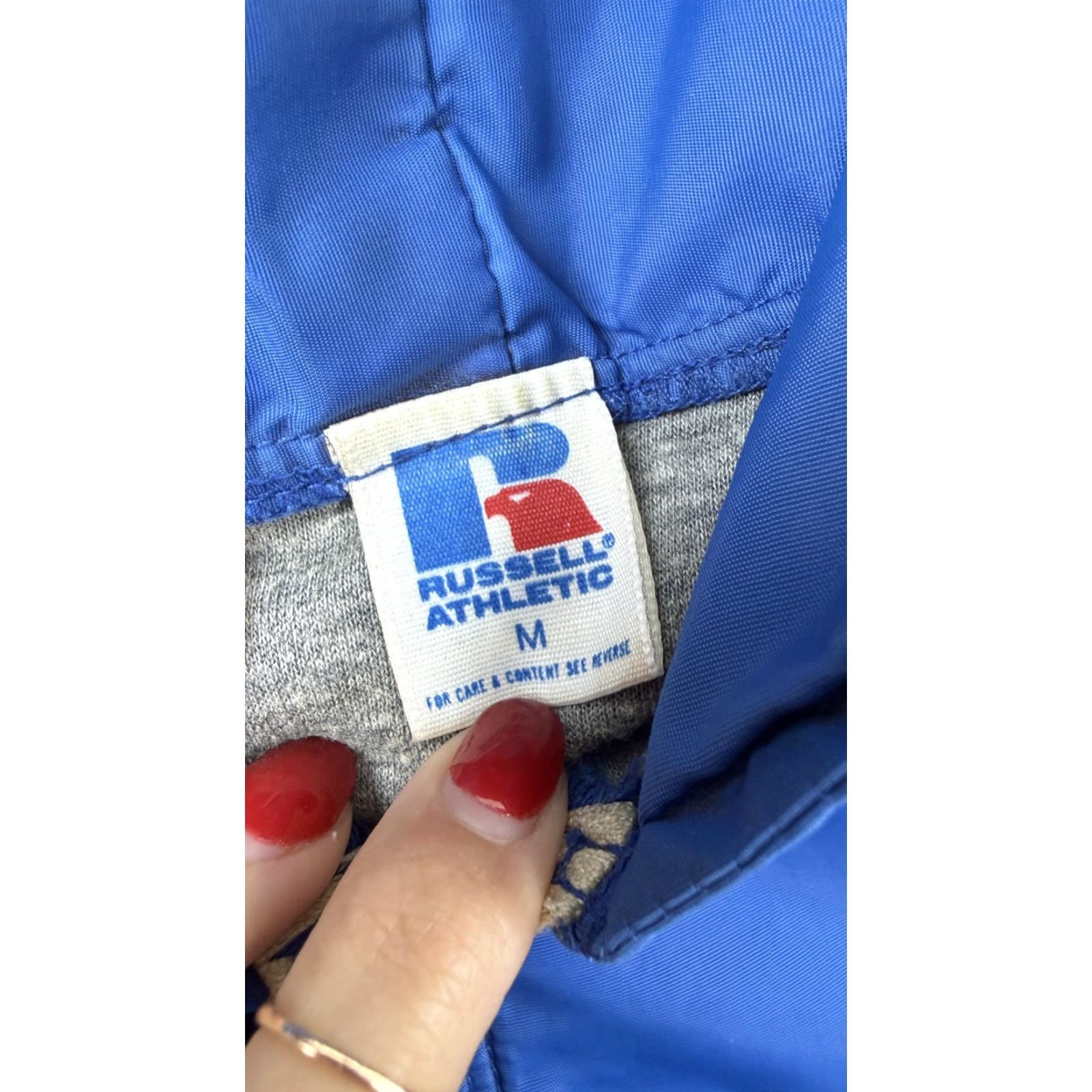 Russell Athletic VINTAGE Russell Athletic Jacket Mens M Blue Hooded 1/2 Zip Striped 90s Windbreaker Casual Activewear Mens Size US M / EU 48-50 / 2 - 4 Thumbnail