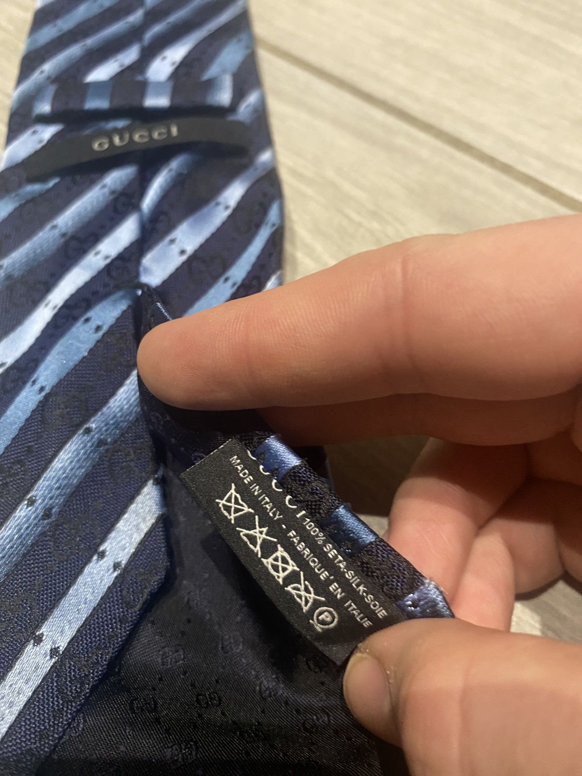 Gucci New collection tie from Gucci monogram blue Size ONE SIZE - 8 Thumbnail
