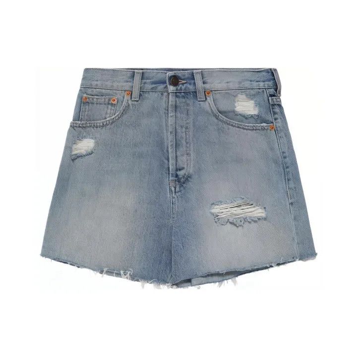 Gucci Logo Light Blue Denim Shorts for Women