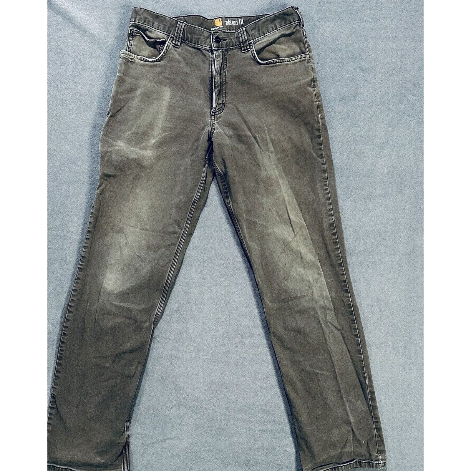 Carhartt Carharrt Pants 33xx34 Carpenter Work Construction Gray Size US 33 - 1 Thumbnail