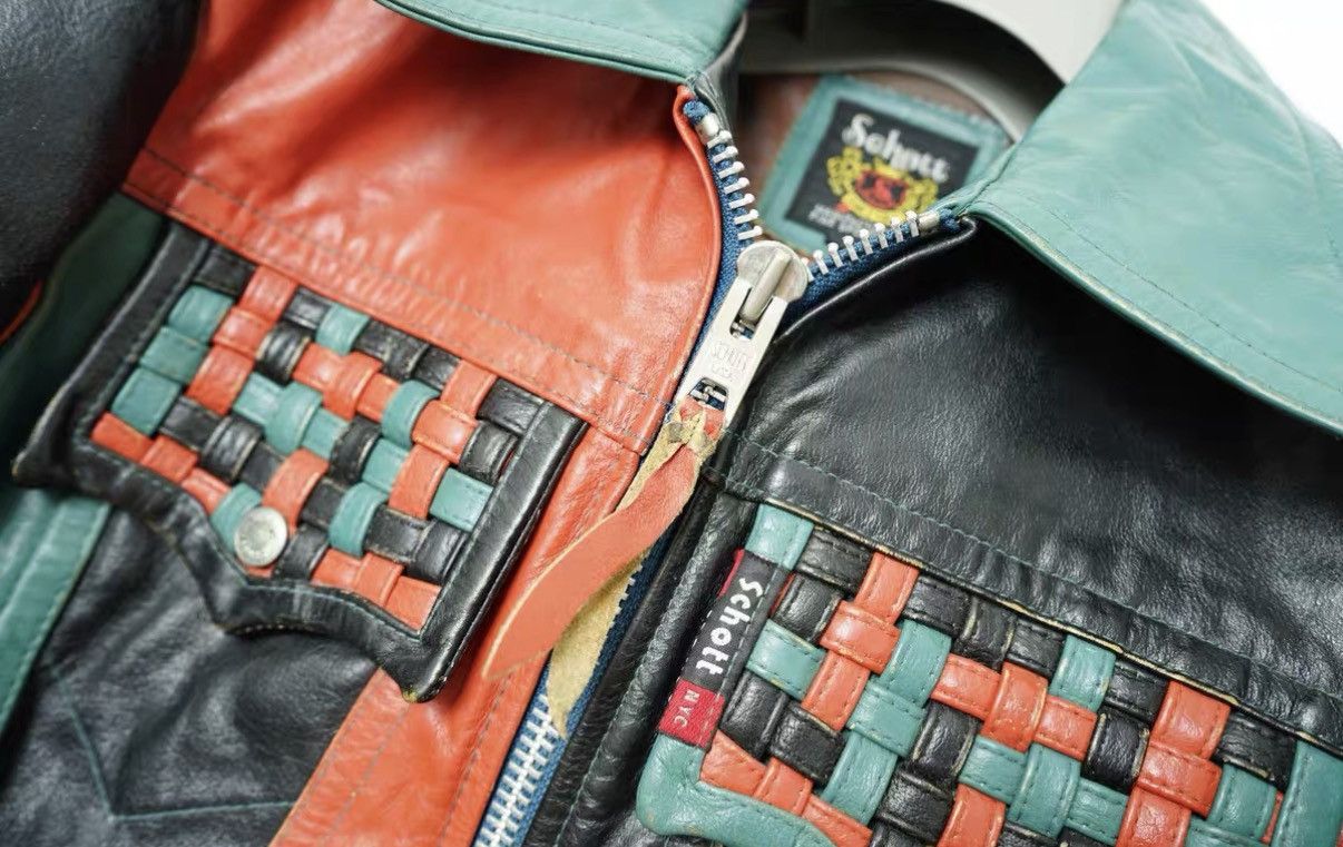 Schott Schott Paneled Leather Jacket (as worn by Masaki Suda) Size US S / EU 44-46 / 1 - 4 Thumbnail
