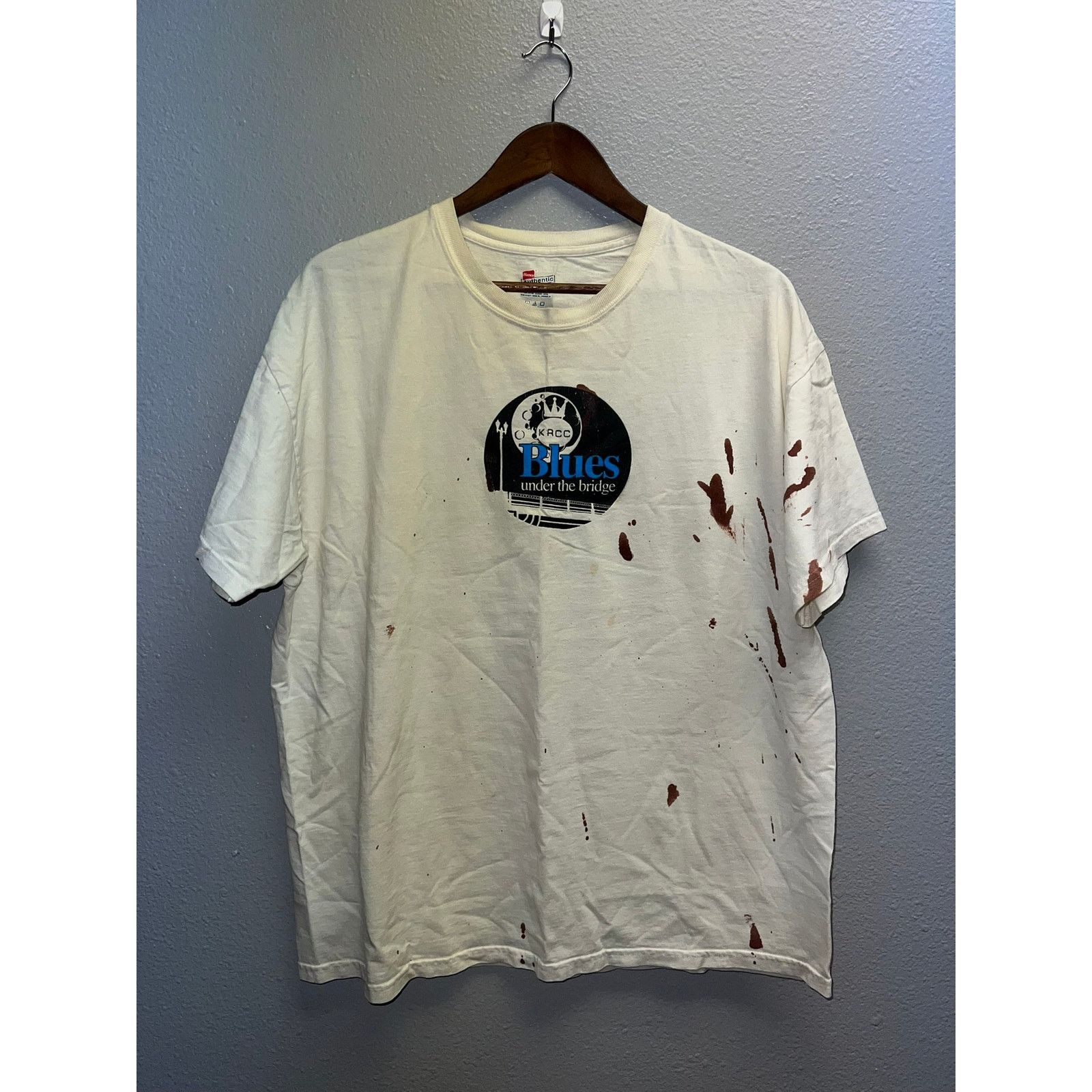 Hanes Blues Under The Bridge Shirt KACC Jake Loggins Band XL Size US XL / EU 56 / 4 - 1 Thumbnail
