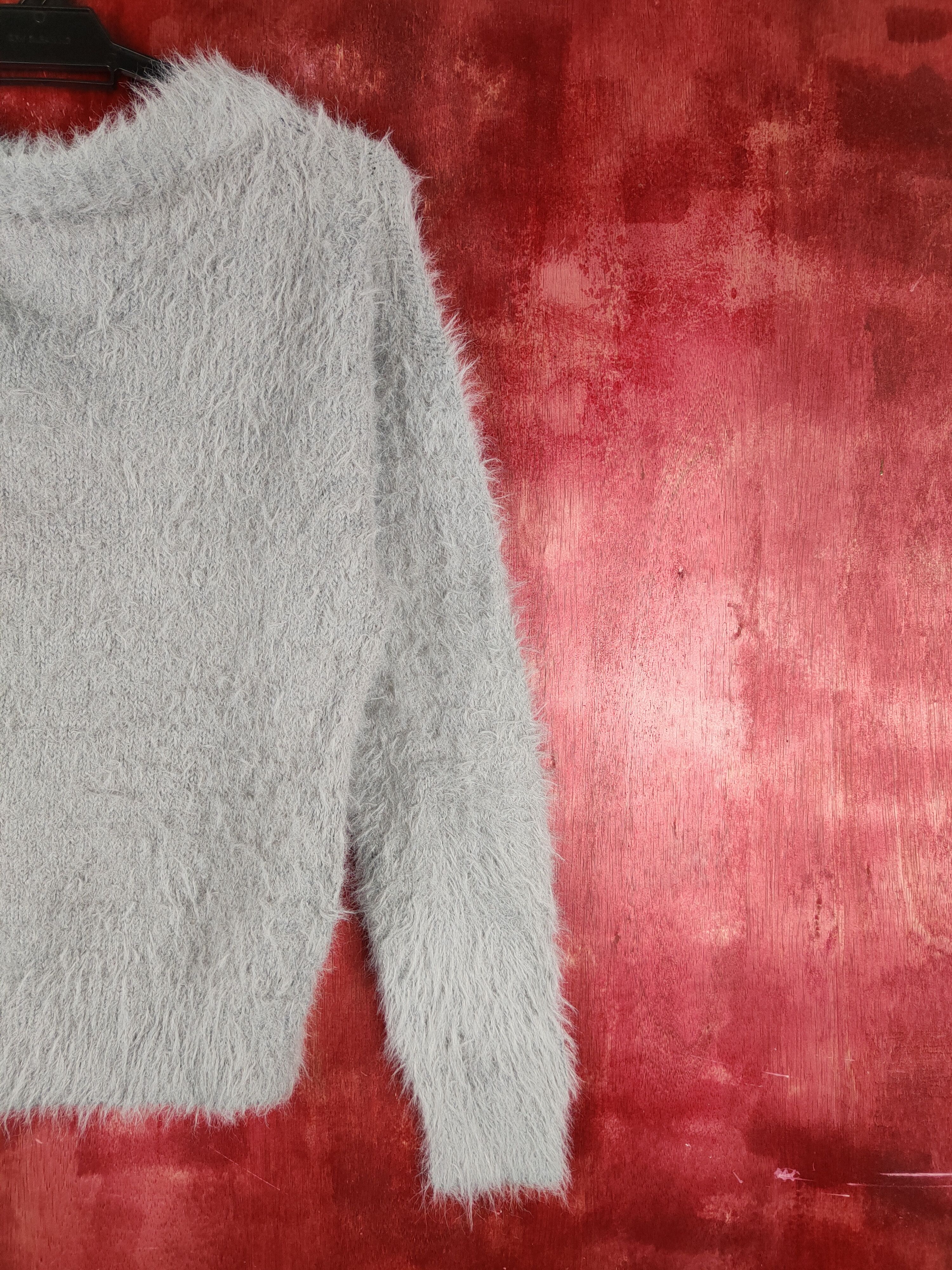 Japanese Brand Lowrys Farm Gray Shag Shaggy Fur Mohair Knitwear #S1956 Size M / US 6-8 / IT 42-44 - 9 Thumbnail