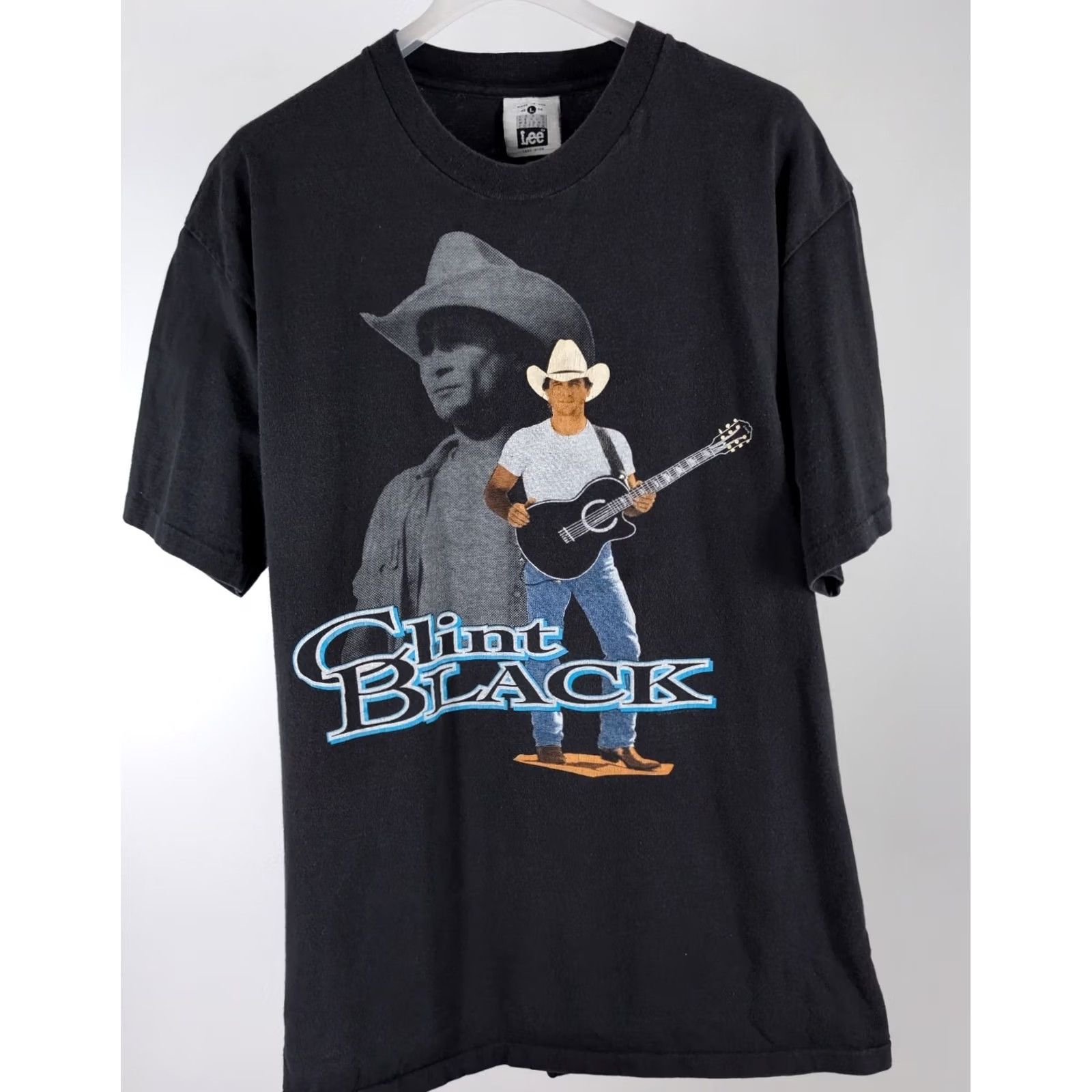 Lee VINTAGE Clint Black Tour Graphic T-Shirt Lee USA L Black Faded Mens Large Tshirt Size US L / EU 52-54 / 3 - 2 Thumbnail