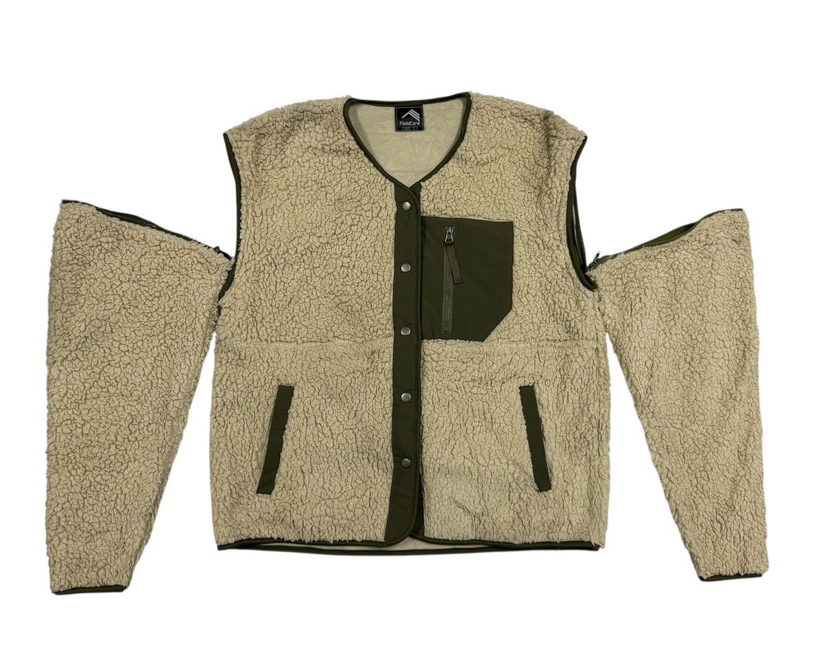 Japanese Brand Fieldcore Wool Boa Fleece Field Cardigan Remover Sleeve Size US L / EU 52-54 / 3 - 8 Thumbnail