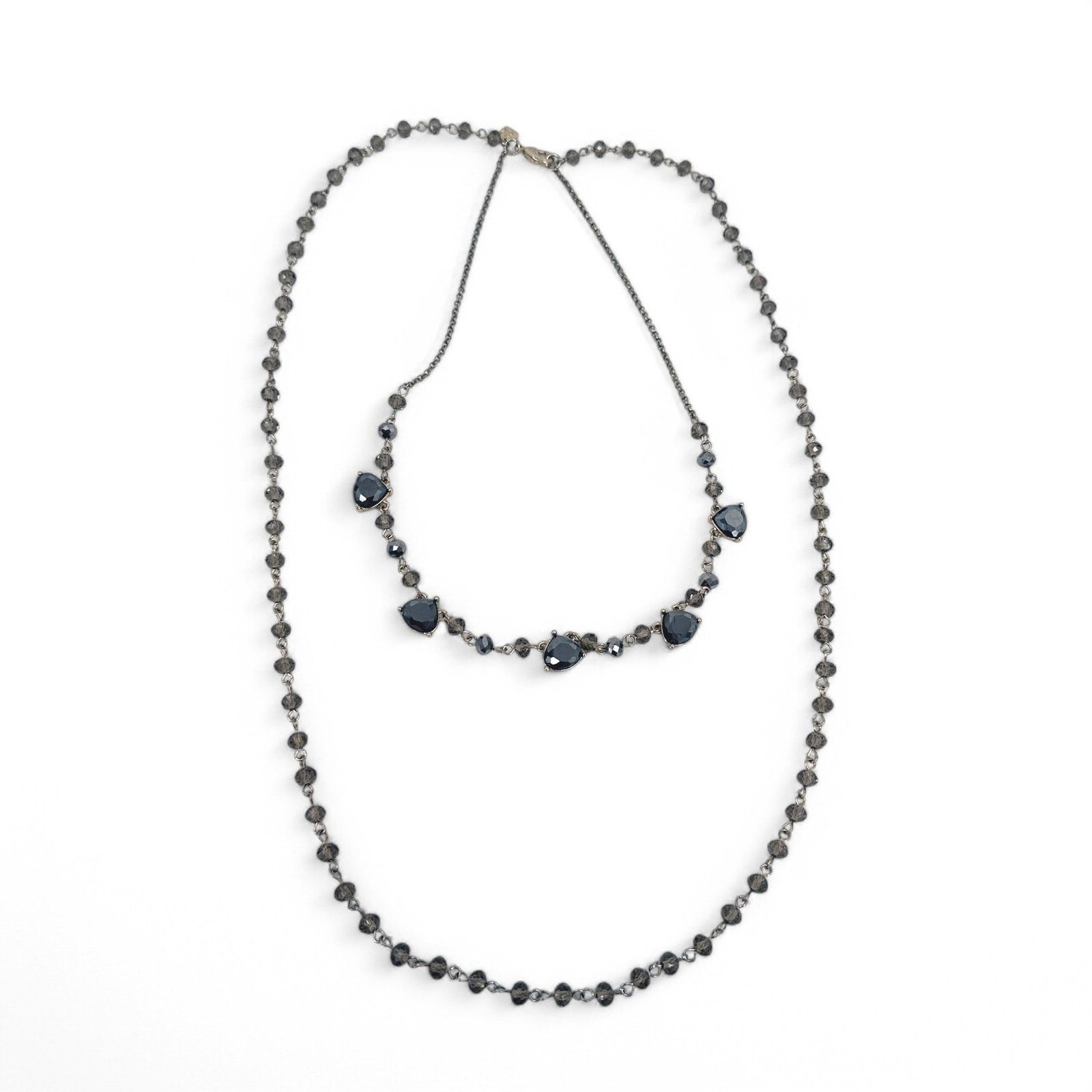 Banana Republic Banana Republic Layered Necklace Smoke Crystal Beads Size ONE SIZE - 8 Thumbnail