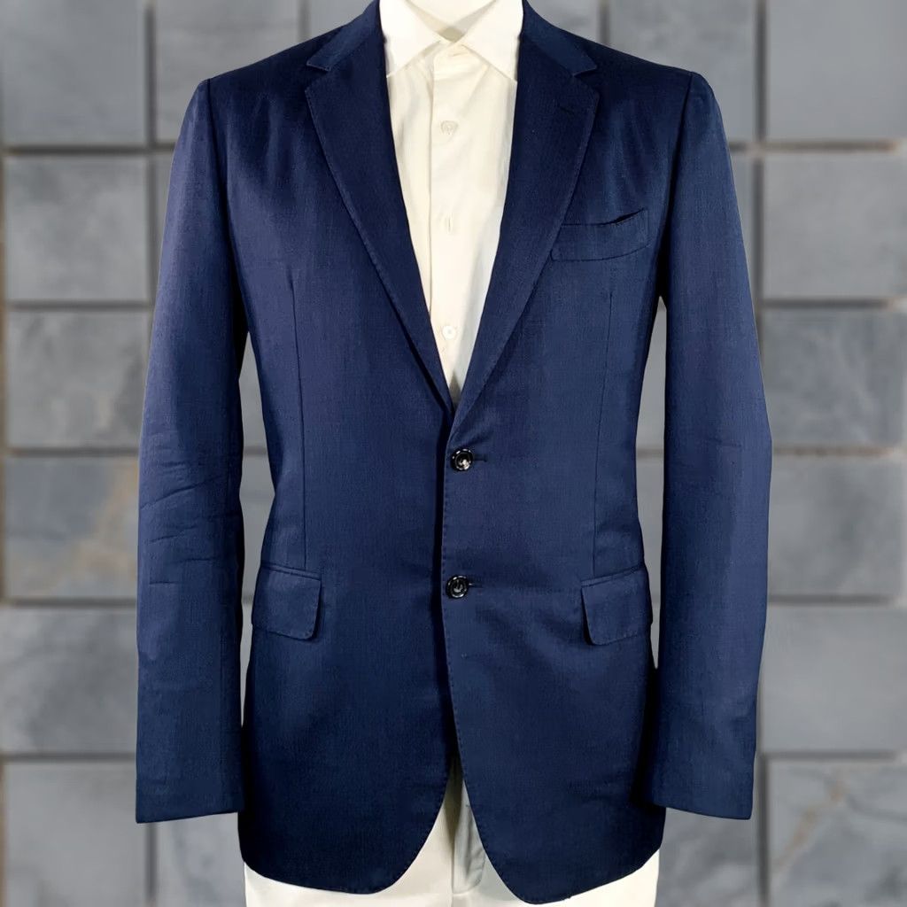 Vintage SARTORIO Size 44 Regular Navy Wool Notch Lapel Sport Coat Mens Size US S / EU 44-46 / 1 - 1 Thumbnail