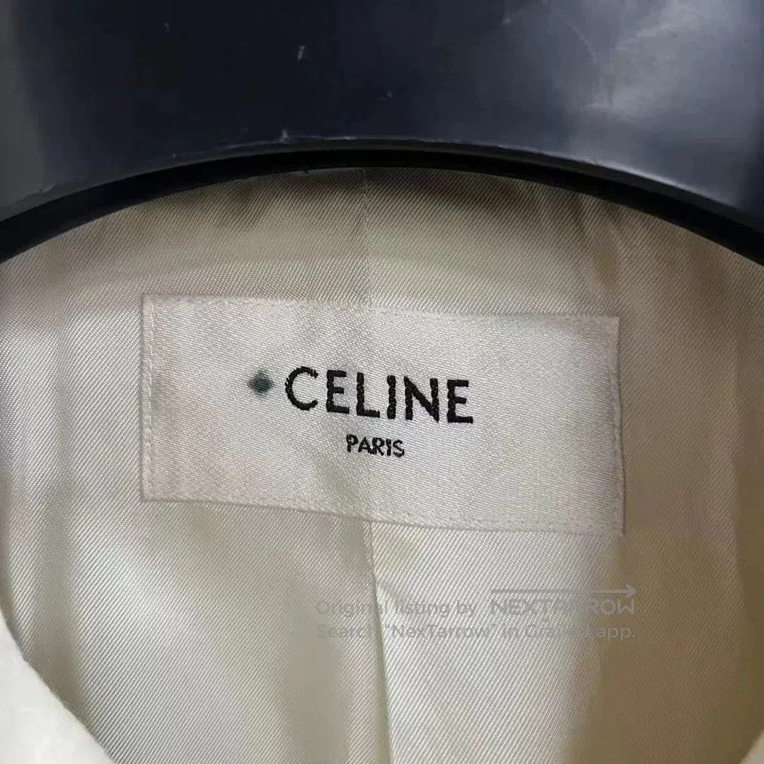 Celine Celine White Wool Lapel Double-Breasted Short Coat. Size XS / US 0-2 / IT 36-38 - 4 Thumbnail