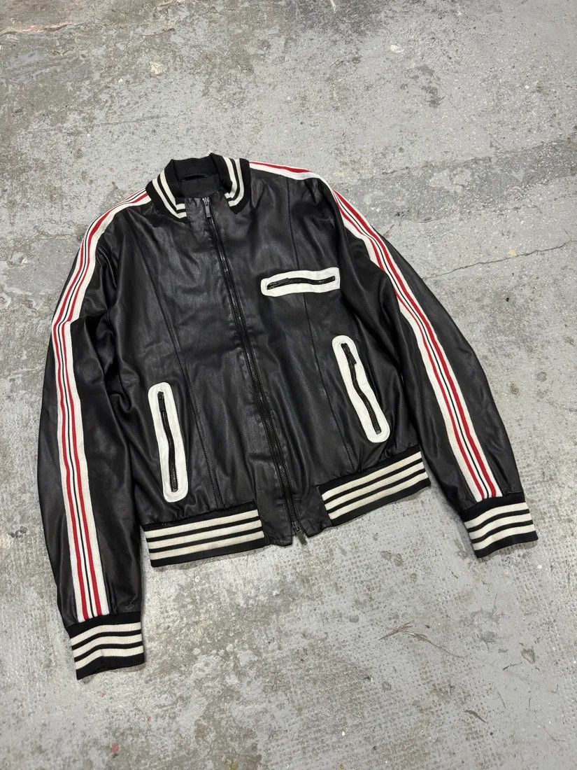 Emporio Armani × Vintage SS2007 Emporio Armani Black Multi Zips Racing Leather Jacket Size US M / EU 48-50 / 2 - 8 Thumbnail
