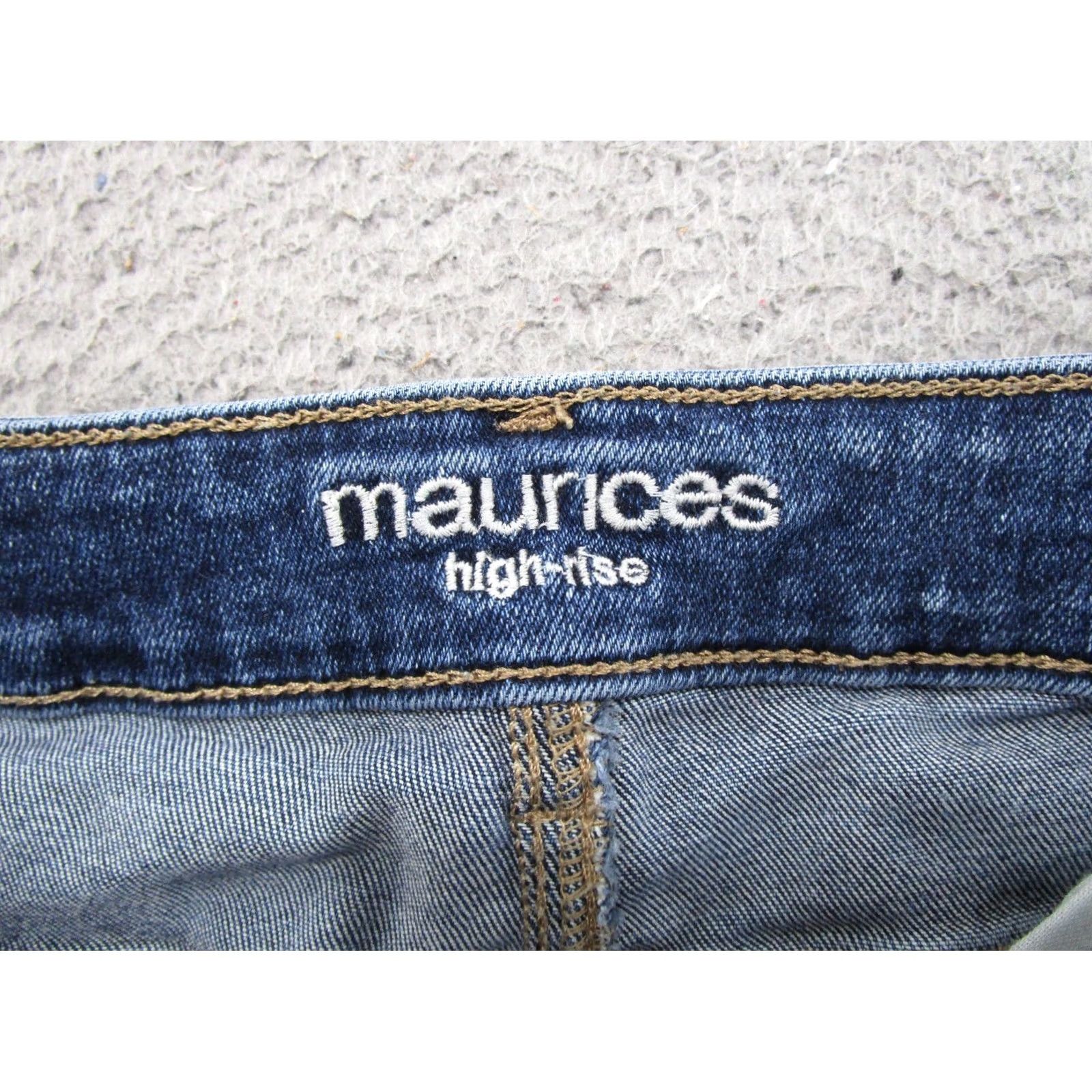 Vintage Maurices Jeans Shirt? No. Revised title: Maurices Jeans Skinny Stretch Distressed Blue Denim Womens M Long Size Regular 5-Pocket Brand Maurices Shirt? Size 32" / US 10 / IT 46 - 4 Thumbnail