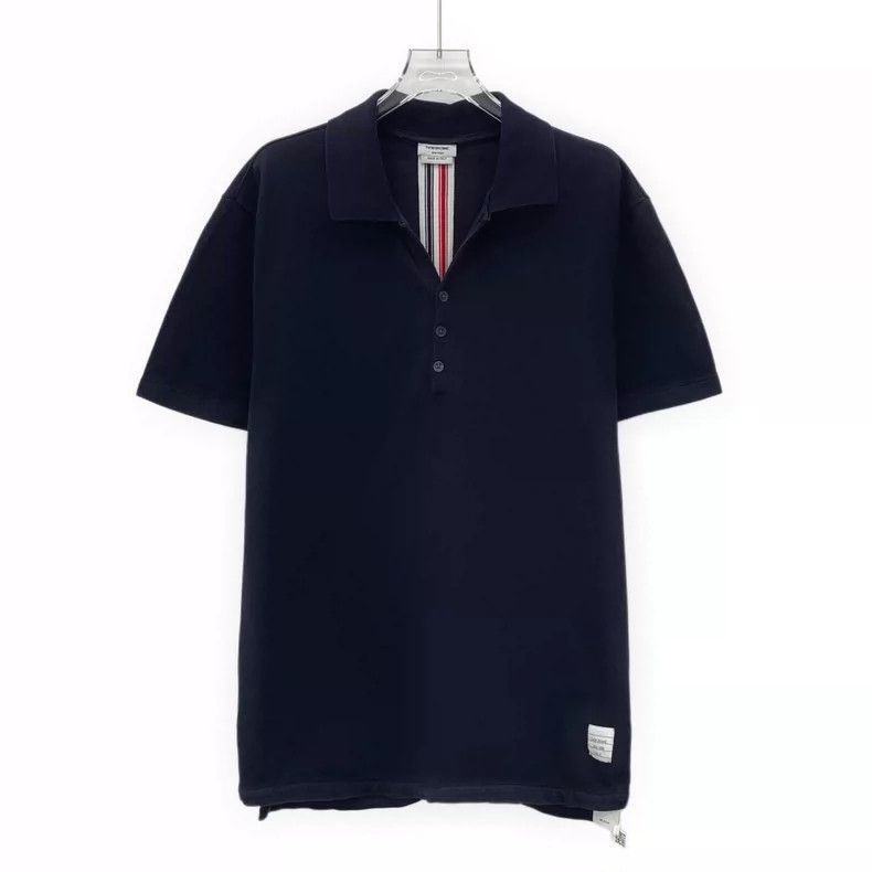 Thom Browne Thom Browne size4 Cotton turned-down collar short-sleeved p Size US XL / EU 56 / 4 - 1 Thumbnail