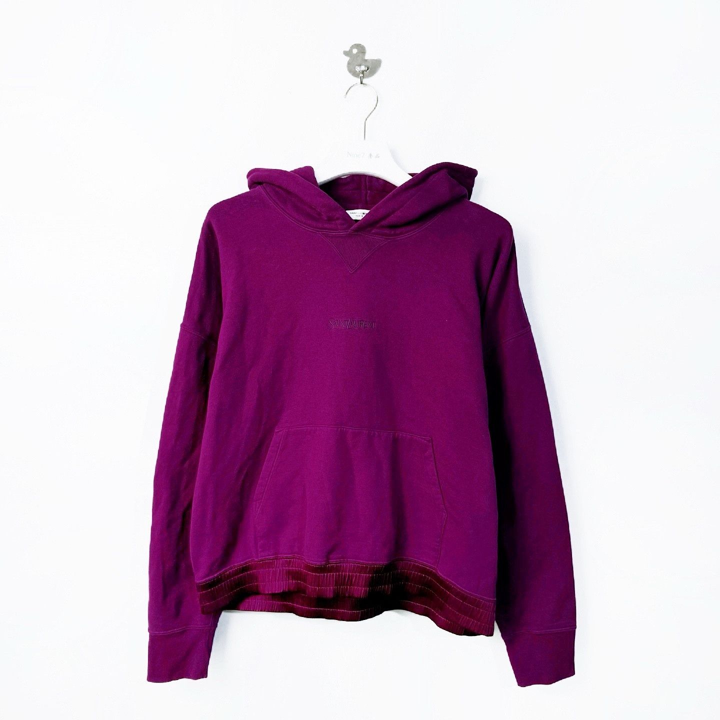 Saint Laurent Paris Saint Laurent Embroidered Logo Hoodie Purple Size XXL Size XXL / US 16-18 / IT 52-54 - 1 Thumbnail