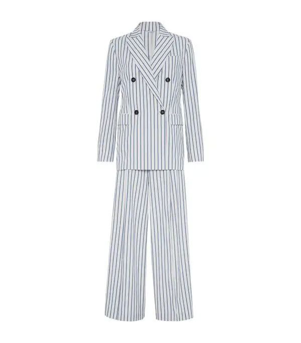 Brunello Cucinelli o1la1rc1a0425 Ladys Pants Suit in White Size L / US 10 / IT 46 - 1 Thumbnail