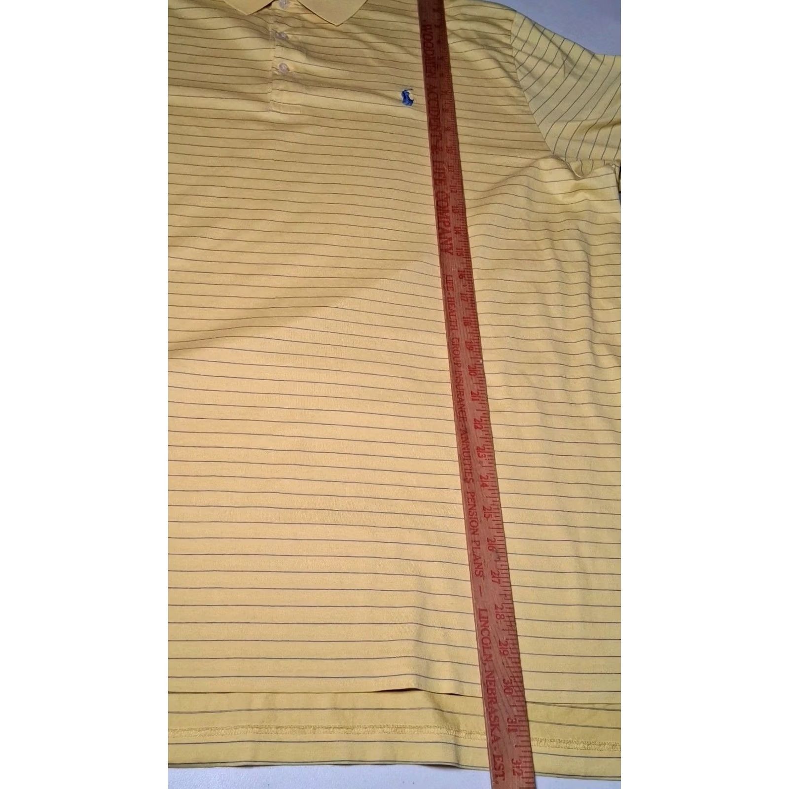 Vintage Polo Golf Shirt Men XXL Yellow Blue Striped Pony Logo Golfing README Size US XXL / EU 58 / 5 - 4 Thumbnail