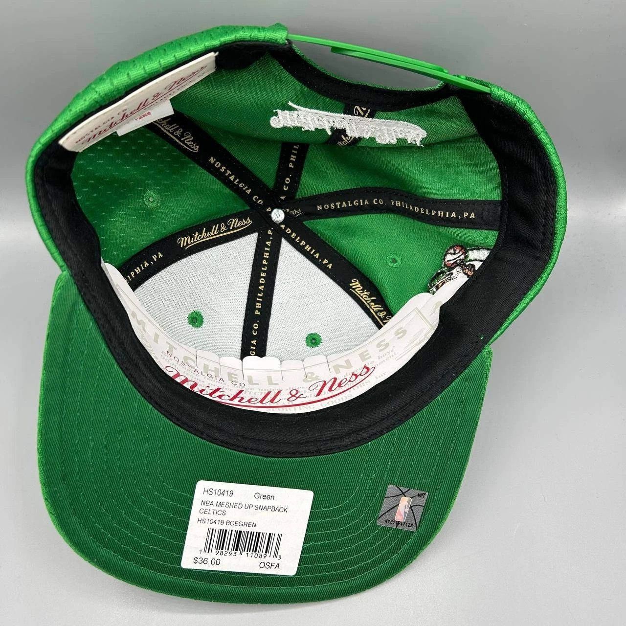 Mitchell & Ness Boston Celtics Hat Men Mesh Mitchell & Ness NBA Snap Back Size ONE SIZE - 2 Thumbnail