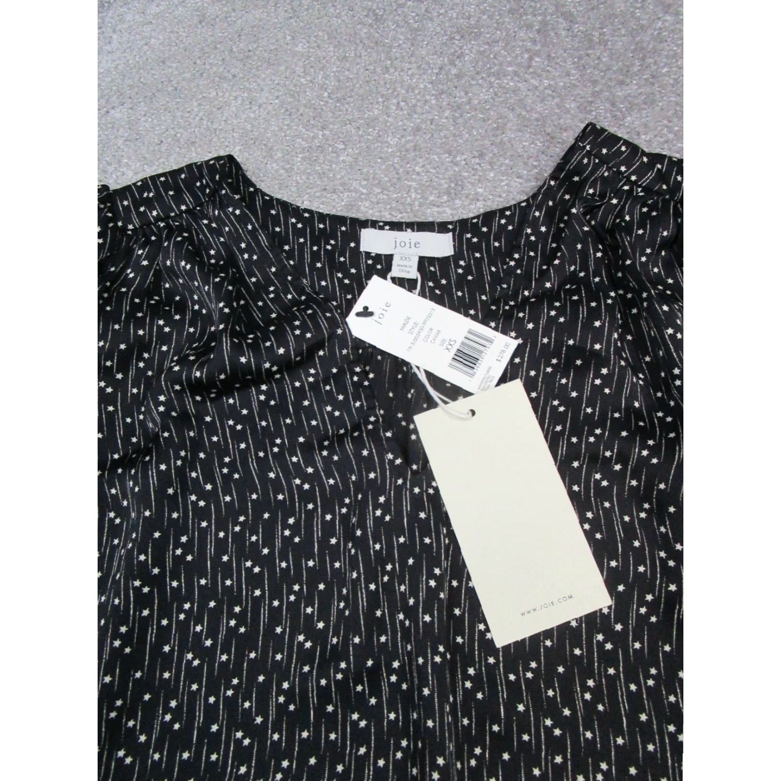 Joie JOIE Shirt Womens 2XS Black White Polka Dot Puff Sleeve Round Neck Pullover Blouse Casual Regular Spring Summer Fall Womens Size XXS / US 00 / IT 34 - 2 Thumbnail