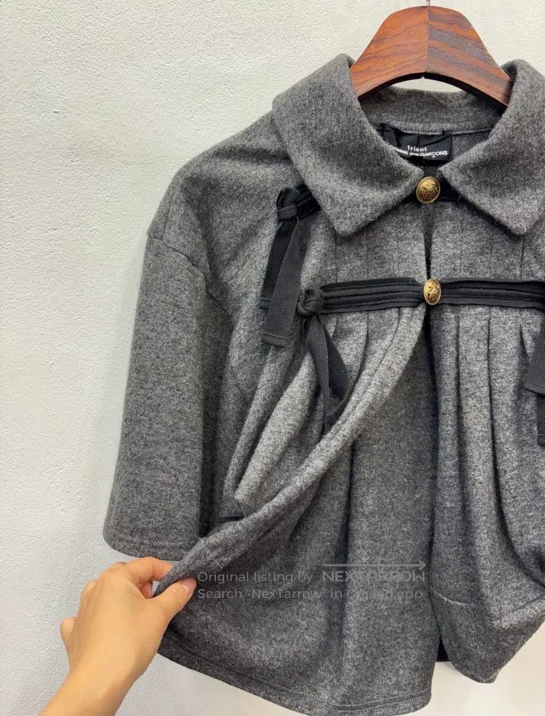 Comme des Garcons Comme Des Garcons Grey bow wool cardigan Size S / US 4 / IT 40 - 2 Thumbnail