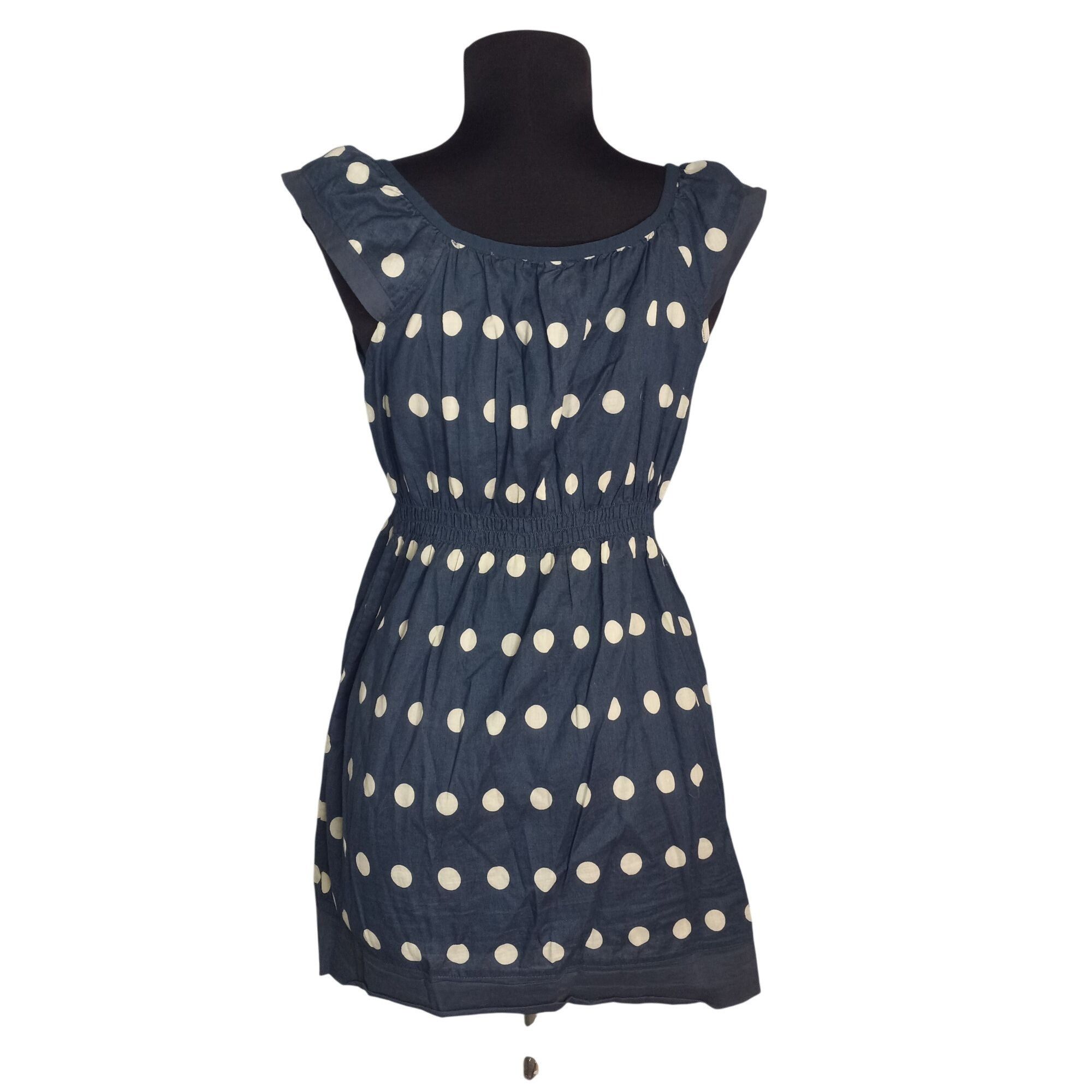Anthropologie Edme & Esyllte 6 Dress Anthropologie Navy Blue Polka Dot Sle Size M / US 6-8 / IT 42-44 - 3 Thumbnail