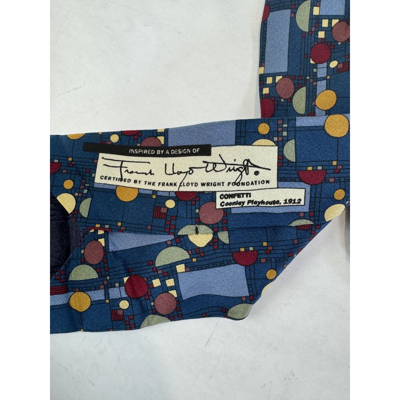 Other VTG Frank Lloyd Wright Tie 100% Silk Made Italy Confetti Size ONE SIZE - 2 Thumbnail
