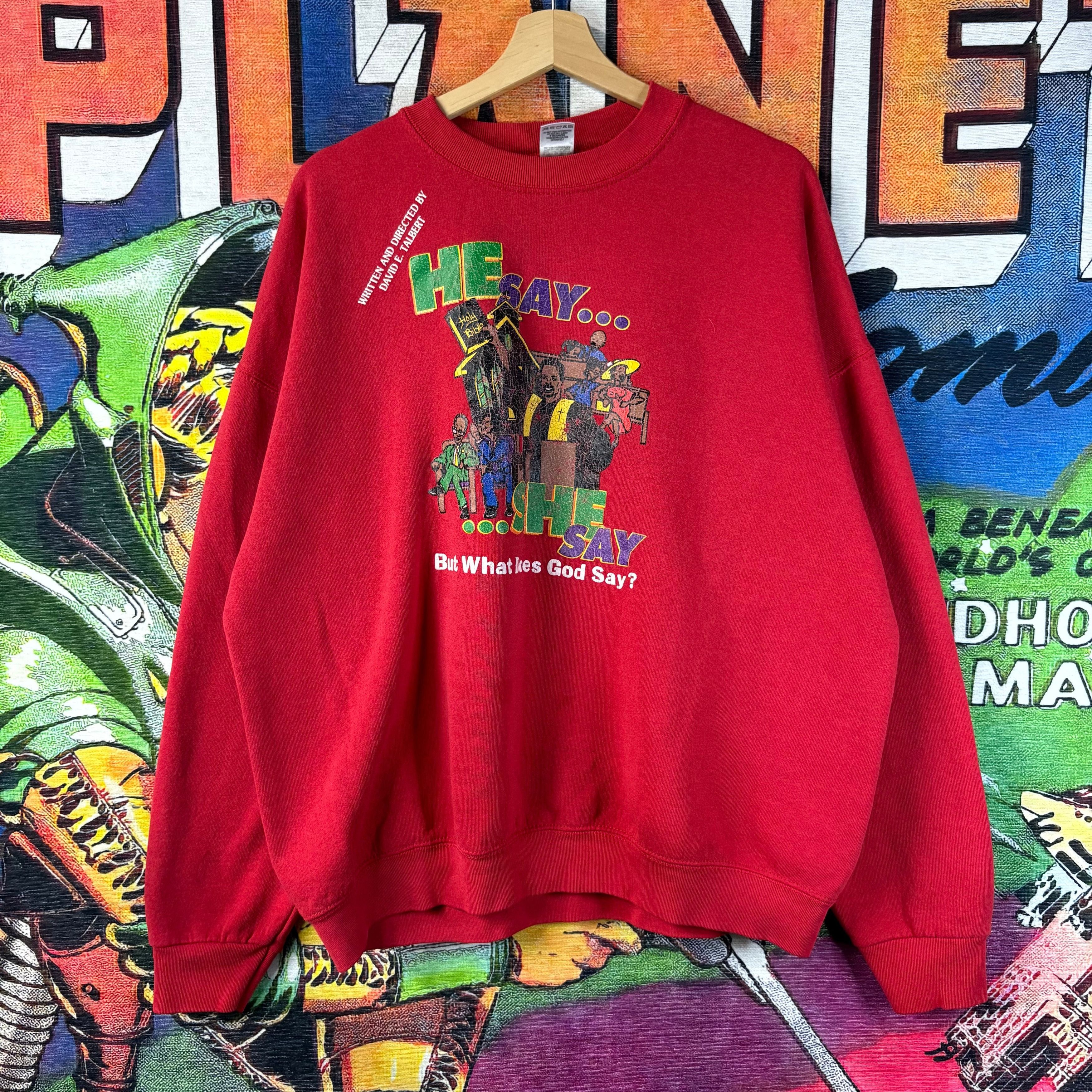 Vintage Vintage Red Christian Sweatshirt Size 2XL Size US XXL / EU 58 / 5 - 1 Thumbnail