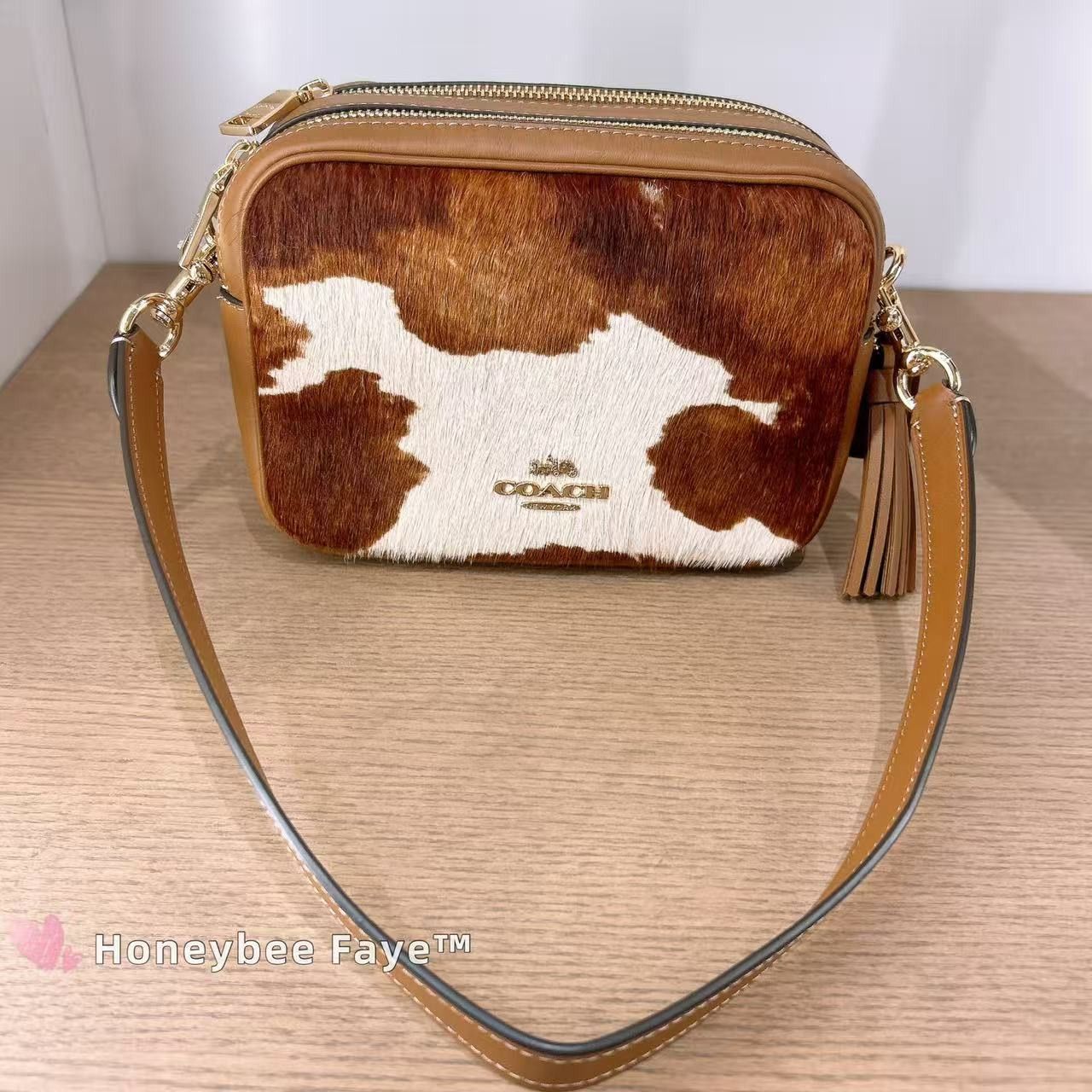 Coach Mini Carey Crossbody Bag In Haircalf With Cow Print CEK71 Size ONE SIZE - 2 Thumbnail