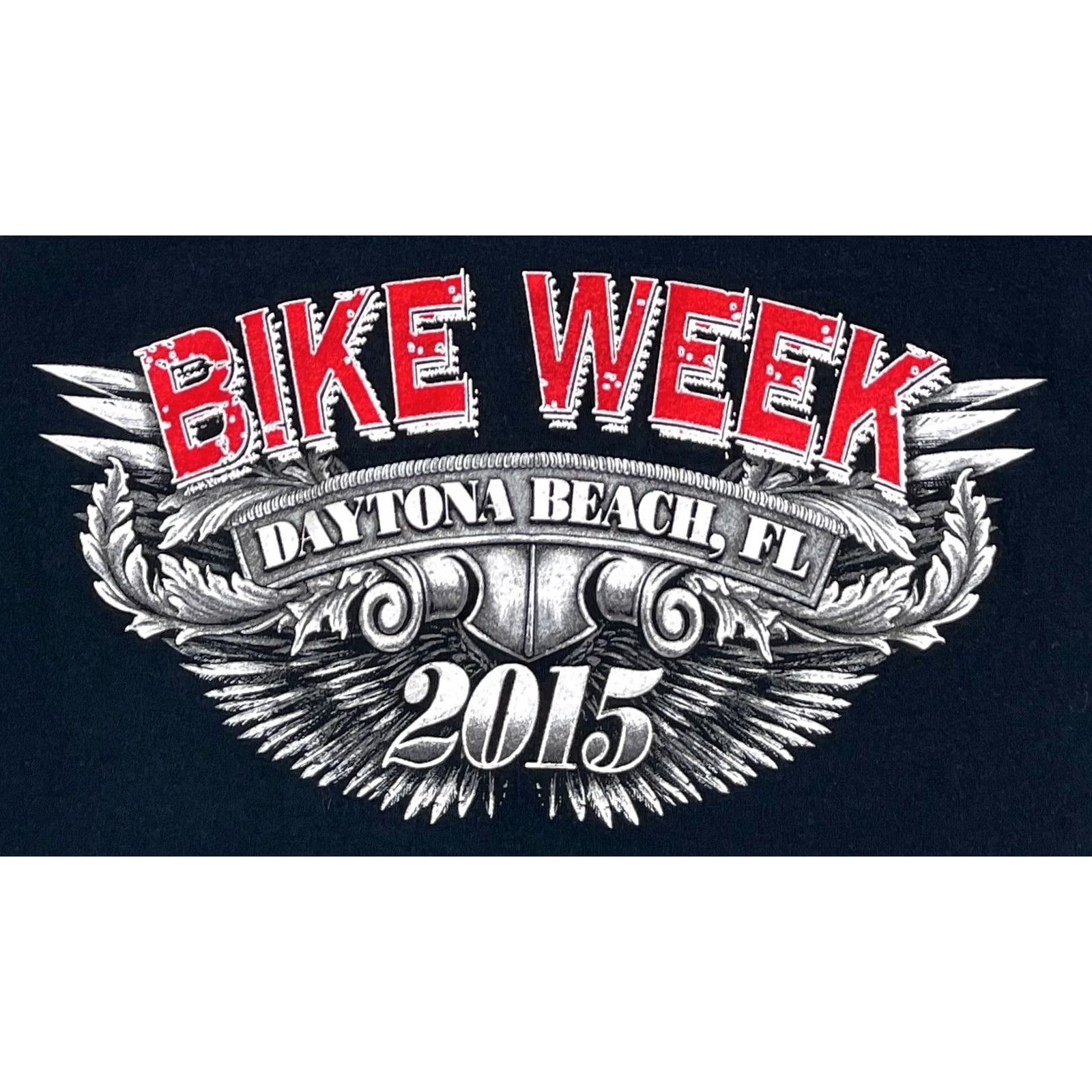 Fruit Of The Loom Fruit of the Loom T-Shirt Daytona Beach 2015 74th Bike Week Double-Sided Sz XL Black Men Shirt Size US XL / EU 56 / 4 - 6 Thumbnail