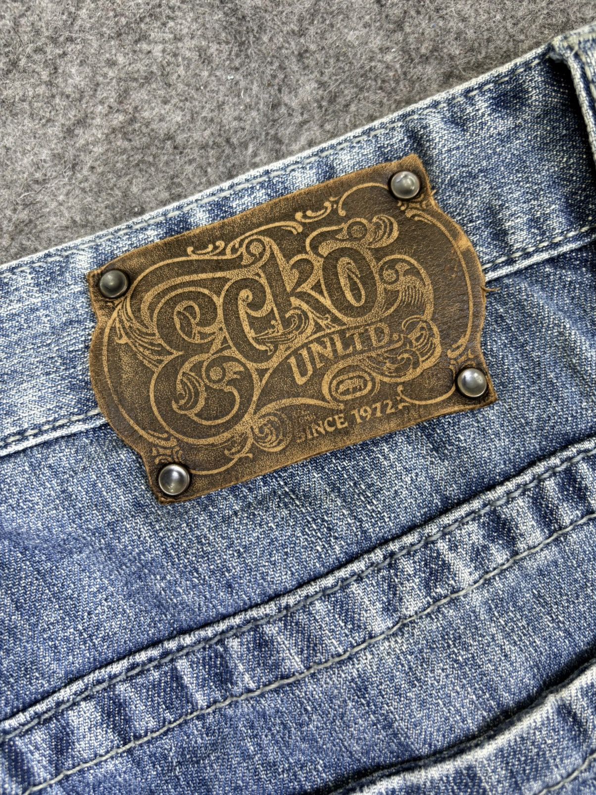 Ecko Unltd. 💥Baggy💥Ecko Spell Out Rapper Denim F834 Size US 33 - 14 Thumbnail