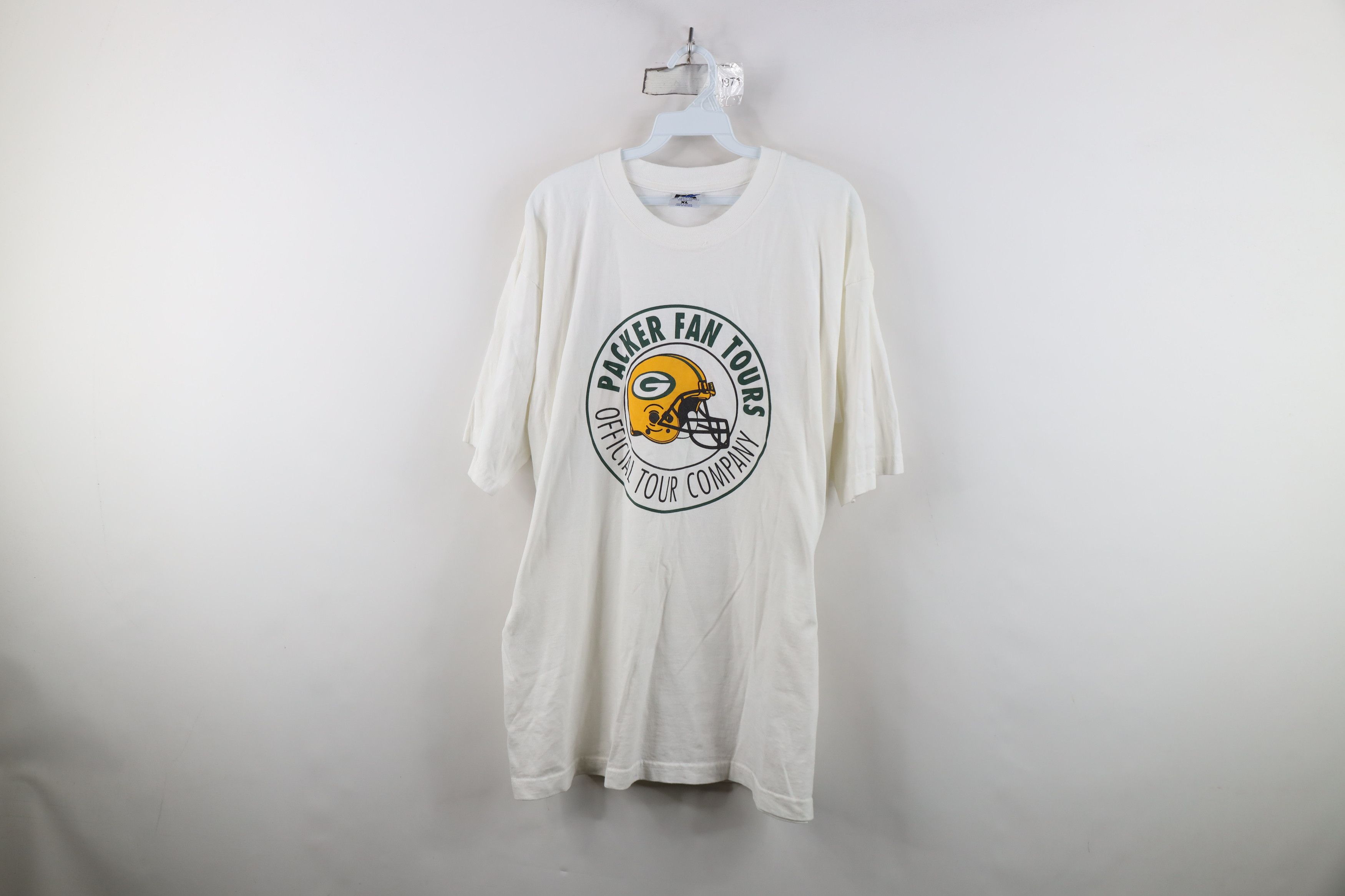 Vintage Vintage 90s Tours Green Bay Packers Football T-Shirt White Size US XL / EU 56 / 4 - 1 Thumbnail