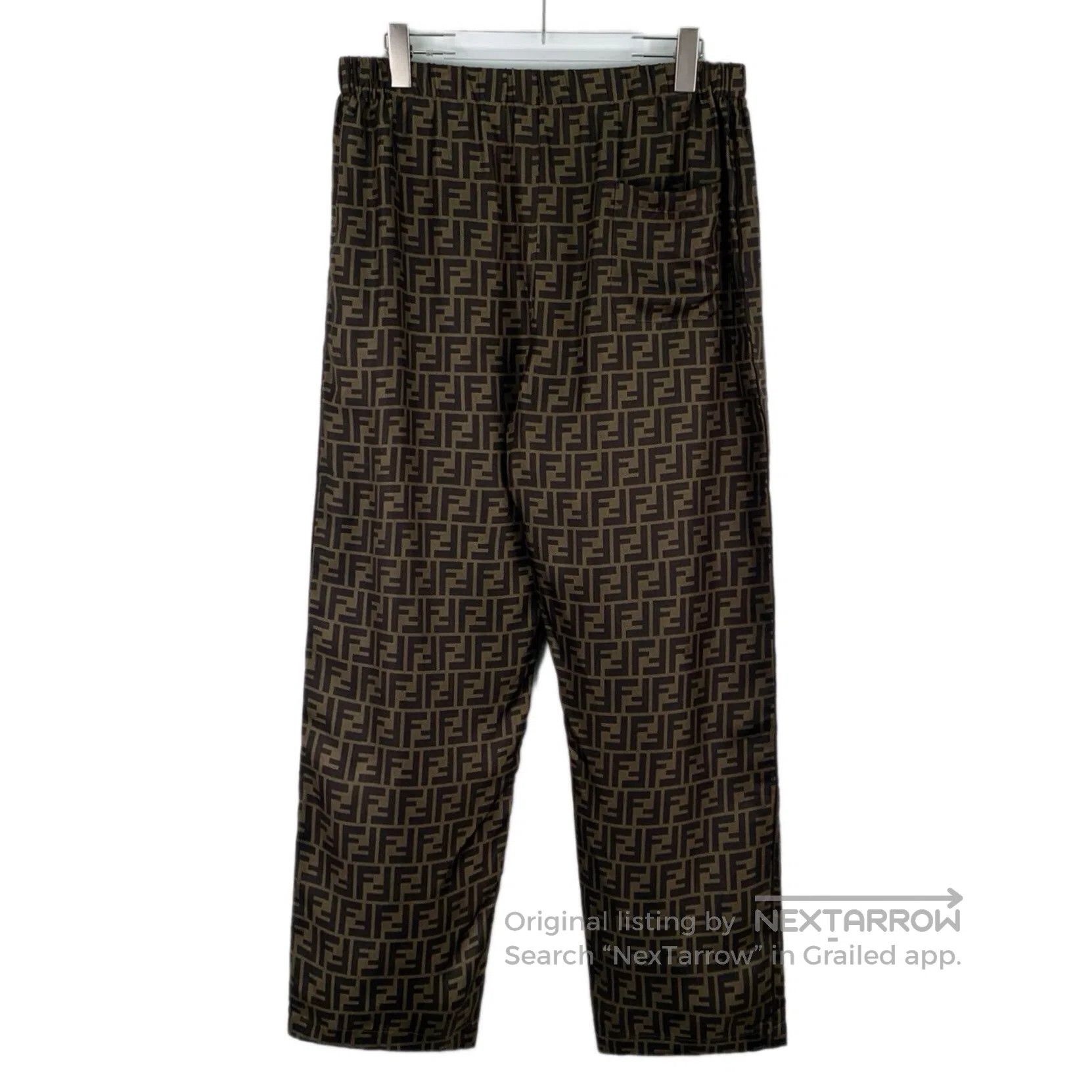 Fendi FENDI Beige Double F Monogram Printed Silk-cotton Casual T Size US 30 / EU 46 - 2 Thumbnail