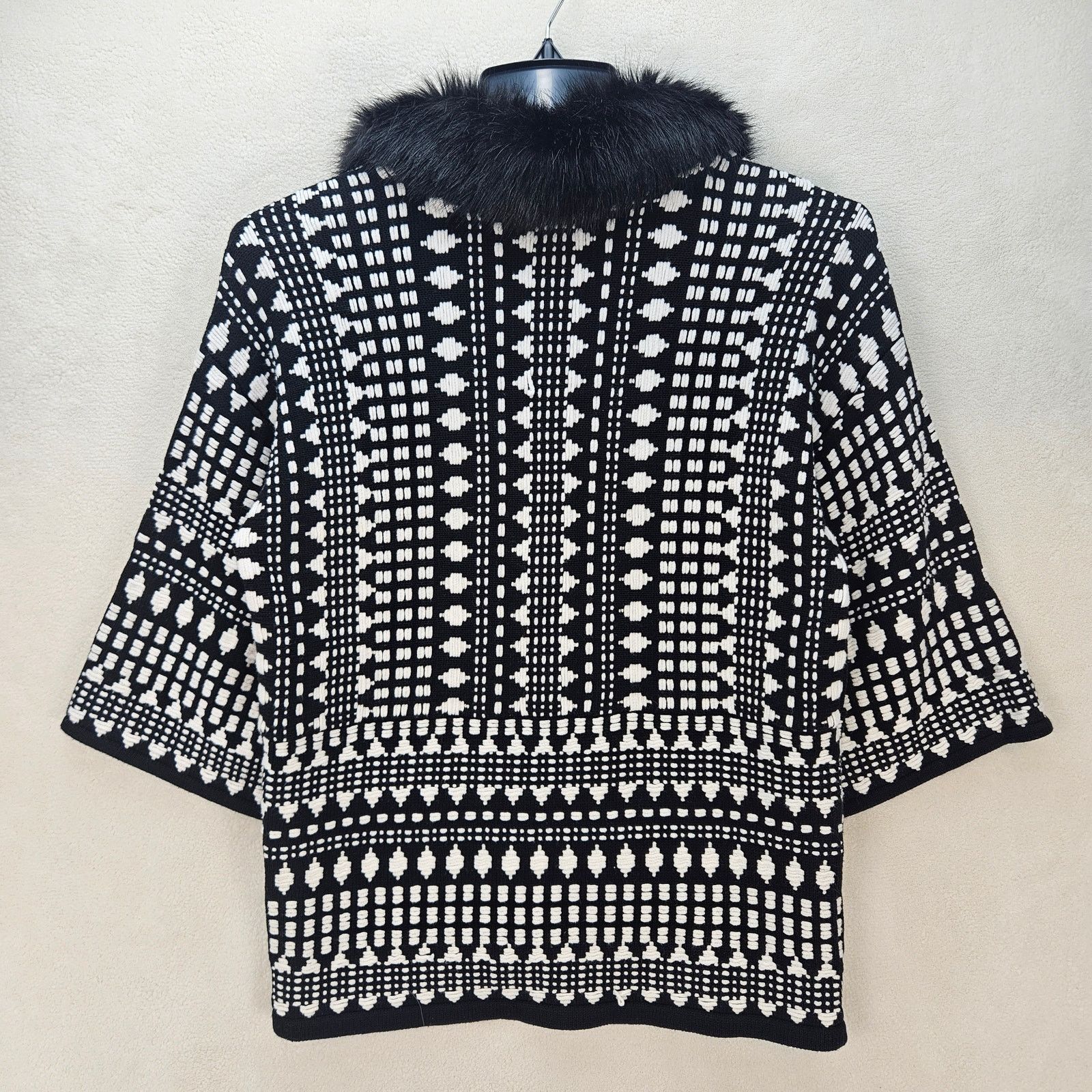 & Other Stories CHICO'S WOMEN'S SMALL FAUX FUR COLLARED 3/4 SLEEVE CARDIGAN Size S / US 4 / IT 40 - 6 Thumbnail
