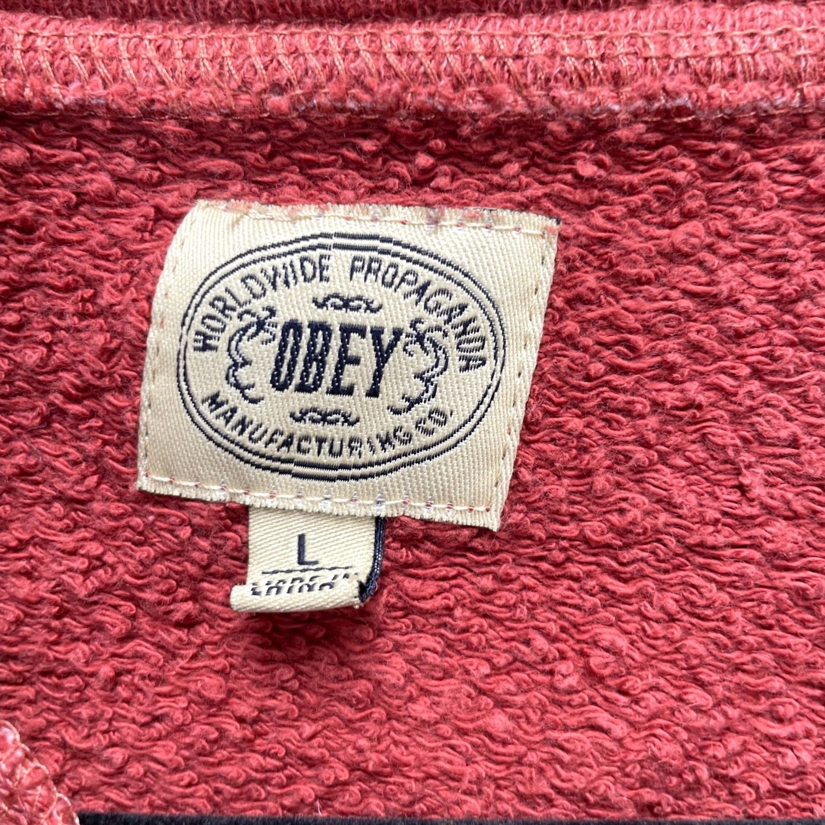 Obey OBEY Sweater Mens L Red Cardigan Heavyweight Lined Pockets Buttons Casual City 90s? No, not applicable - but keep to rules. Size US L / EU 52-54 / 3 - 3 Thumbnail