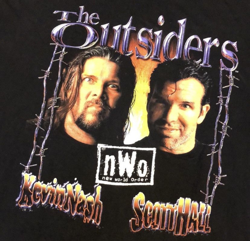 Vintage × WWF Vintage 90s NWO Scott Hall The Outsiders Wrestling T-Shirt Size US M / EU 48-50 / 2 - 2 Thumbnail