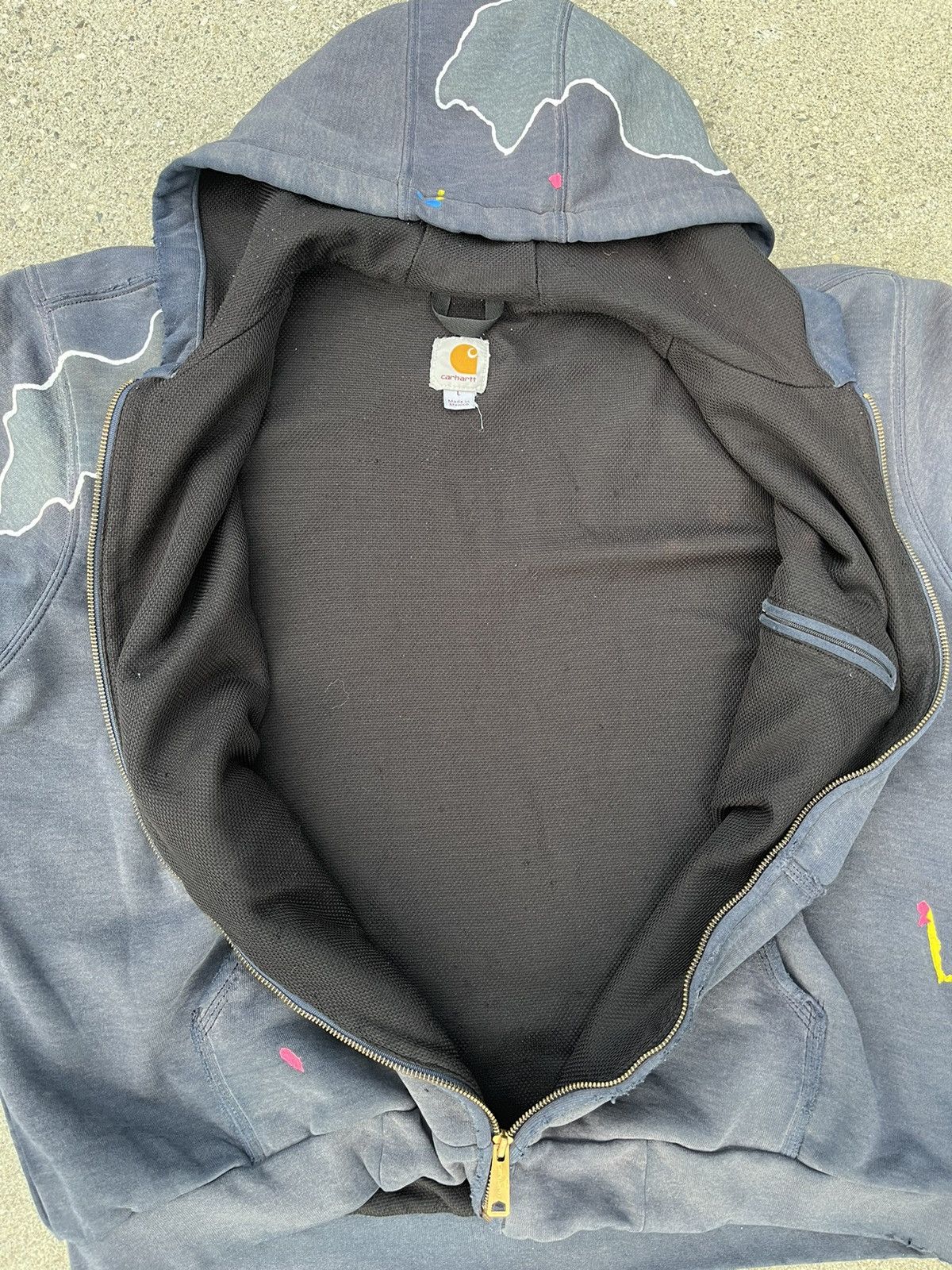 Carhartt Vintage Carhartt Zip Up Hoodie Sun Fade Distressed Thermal Size US L / EU 52-54 / 3 - 5 Thumbnail