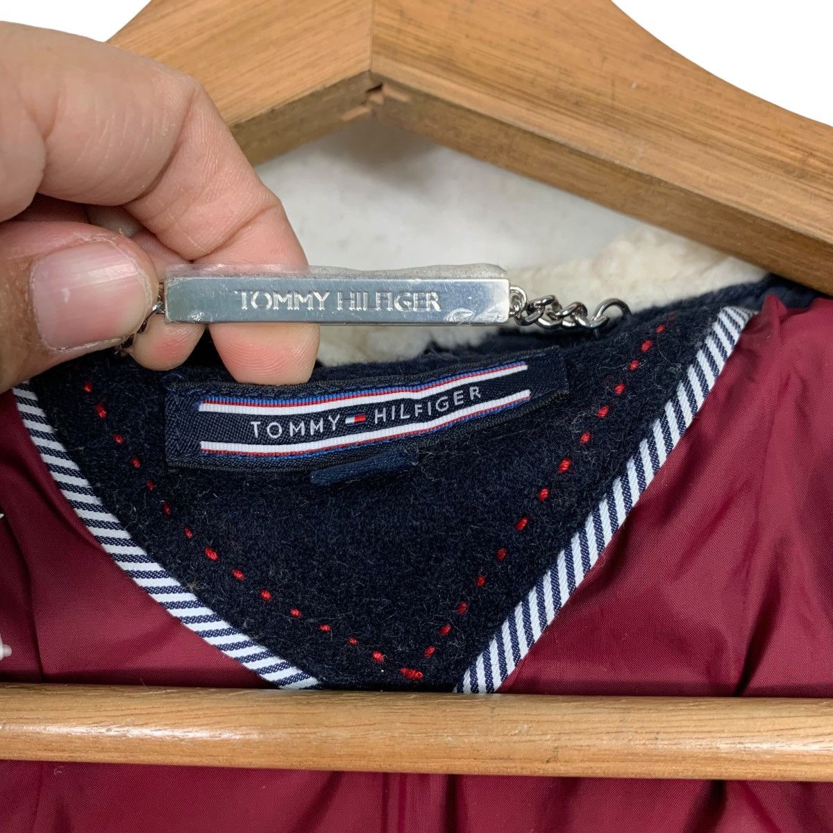 Tommy Hilfiger TOMMY HILFIGER Puffer Wool Hooded Hybrid Long Coat 2456-C110 Size US XS / EU 42 / 0 - 18 Thumbnail