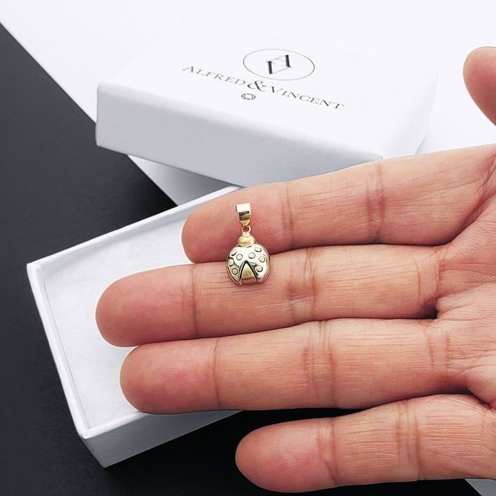 Other Ladybug Lady-Luck Insect Charm 14k Yellow White Gold Pendant Size ONE SIZE - 3 Thumbnail