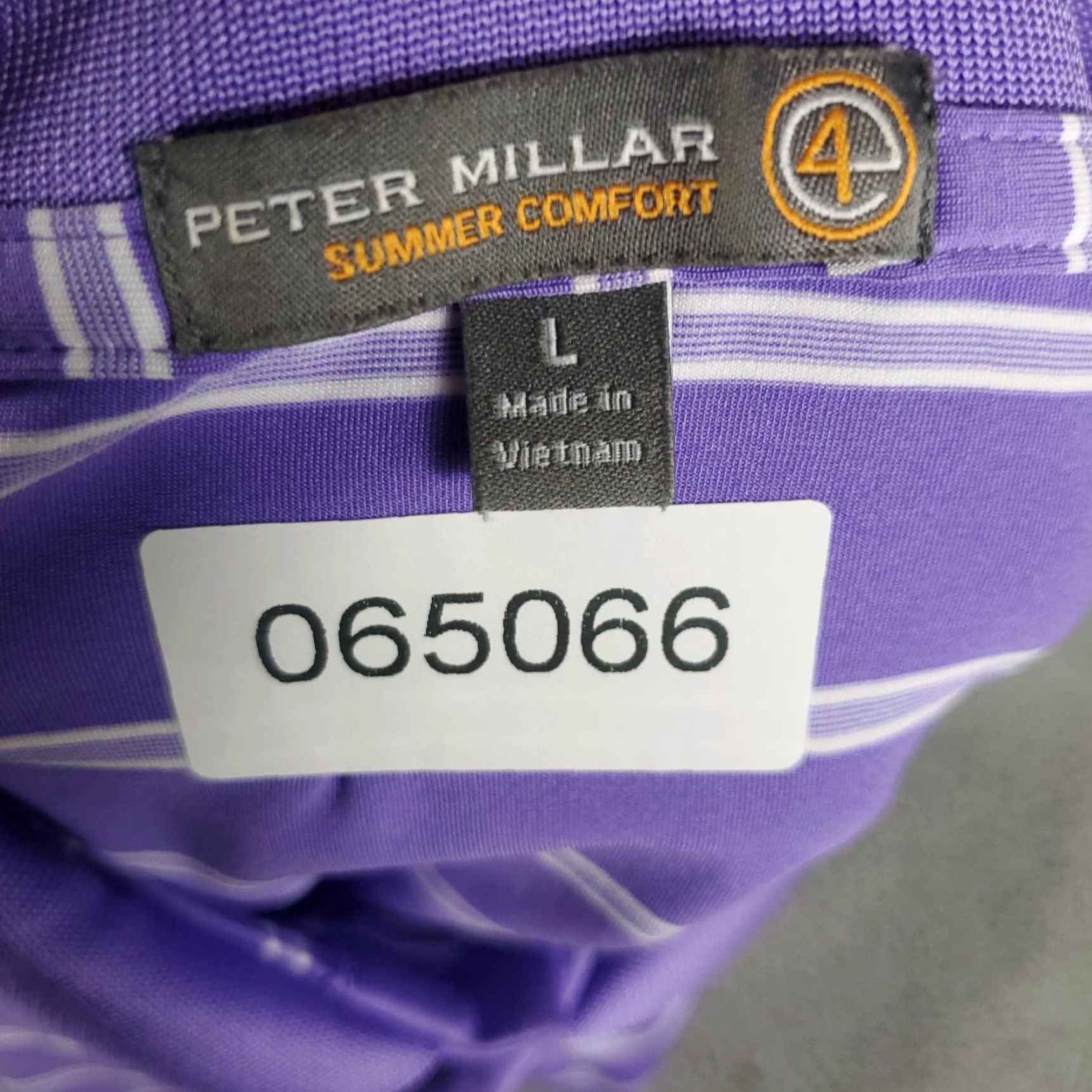 Peter Millar Peter Millar Polo Shirt Mens Large Purple Striped Summer Comfort Golf Shirt Size US L / EU 52-54 / 3 - 6 Thumbnail