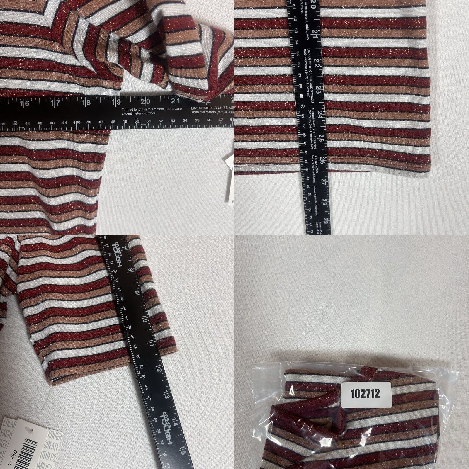 Vintage Lularoe Gigi Short Sleeve Shirt Womens L Striped Stretch Fitted S/S NWT Size L / US 10 / IT 46 - 8 Thumbnail